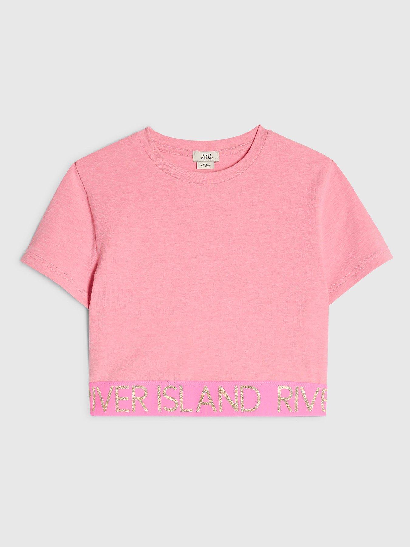 River Island Older Girls Cut Out Waistband Top - Pink