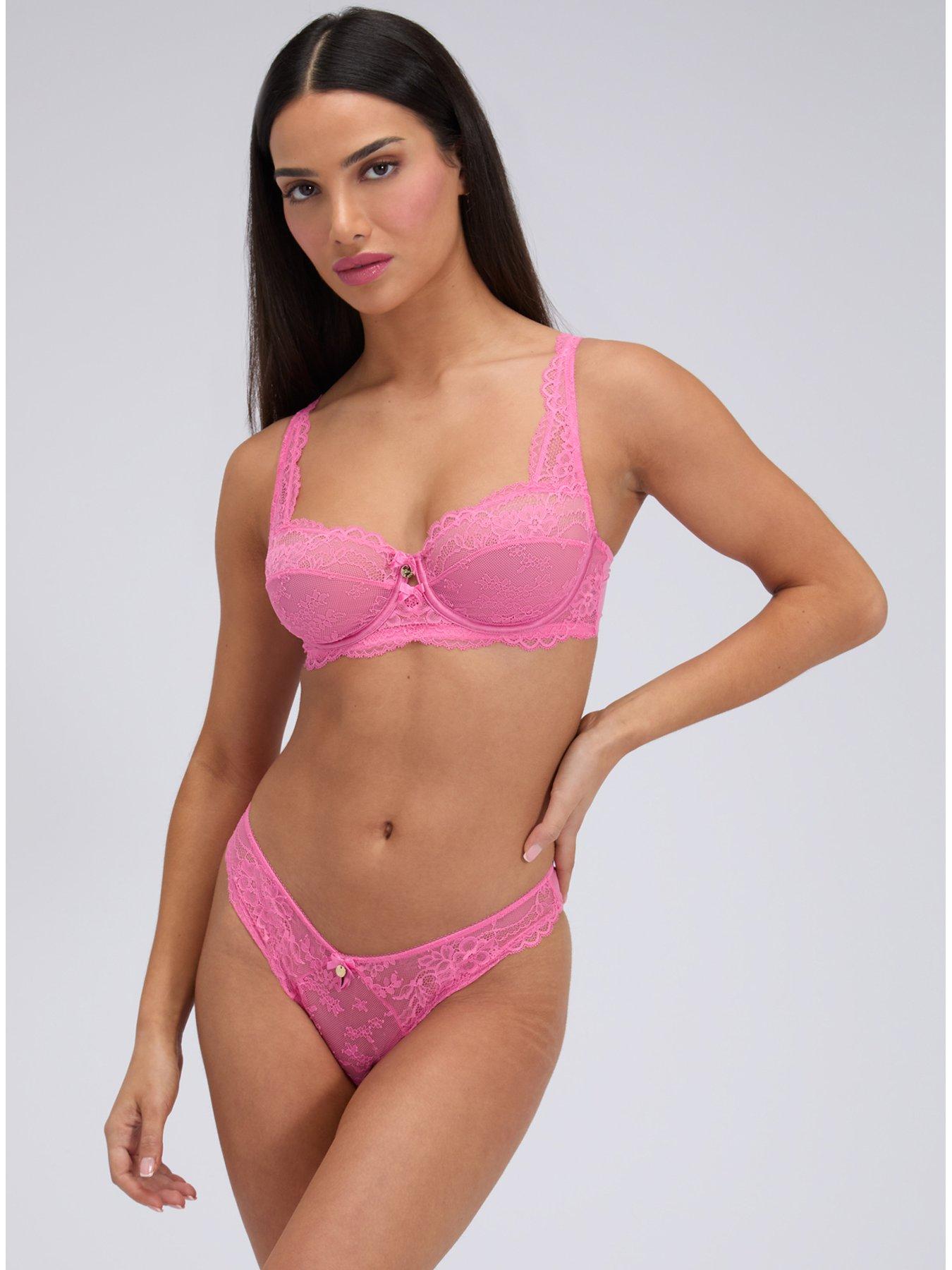 Image 3 of 5 of Boux Avenue Poppy Lace Brief - Hot Pink