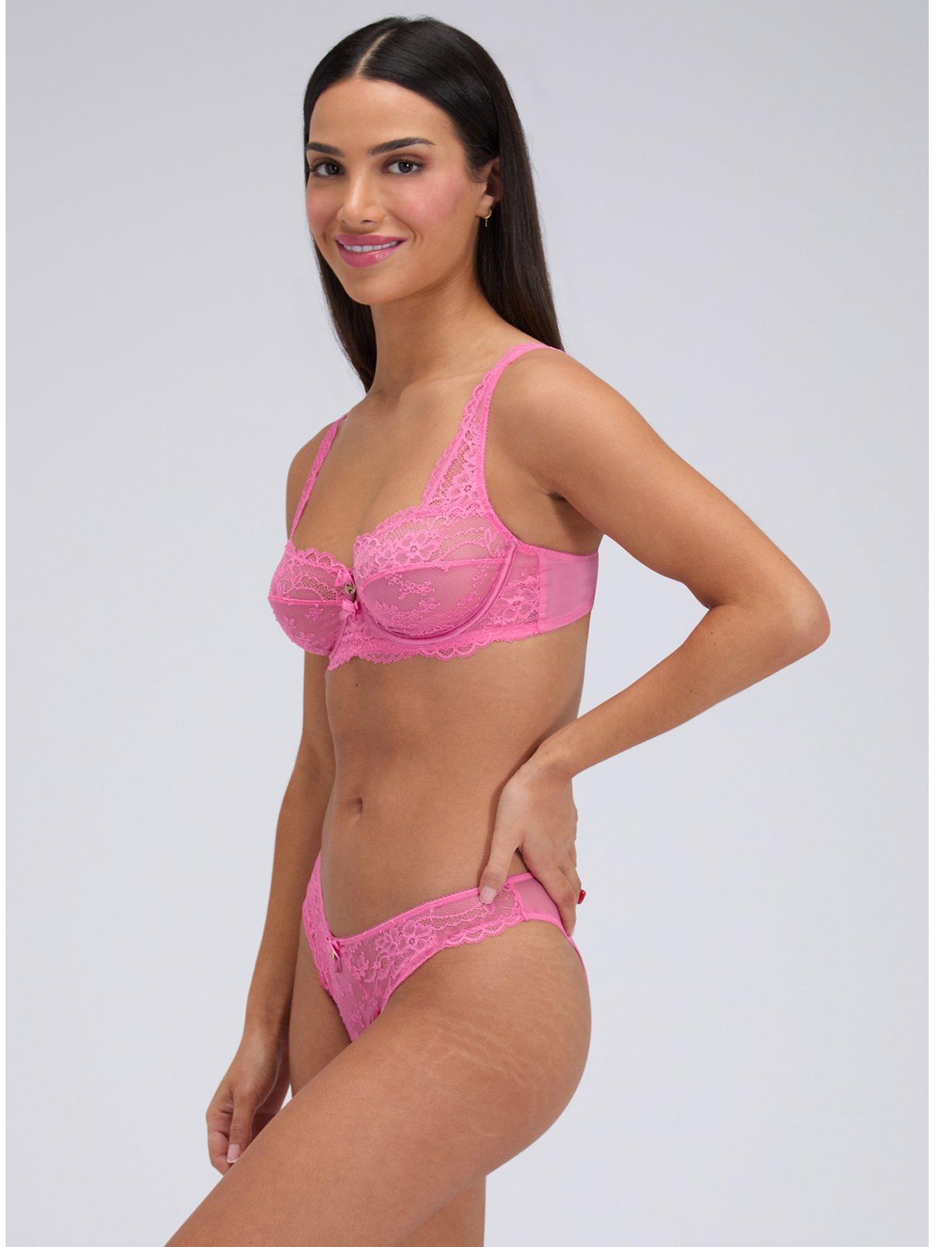 Image 4 of 5 of Boux Avenue Poppy Lace Brief - Hot Pink