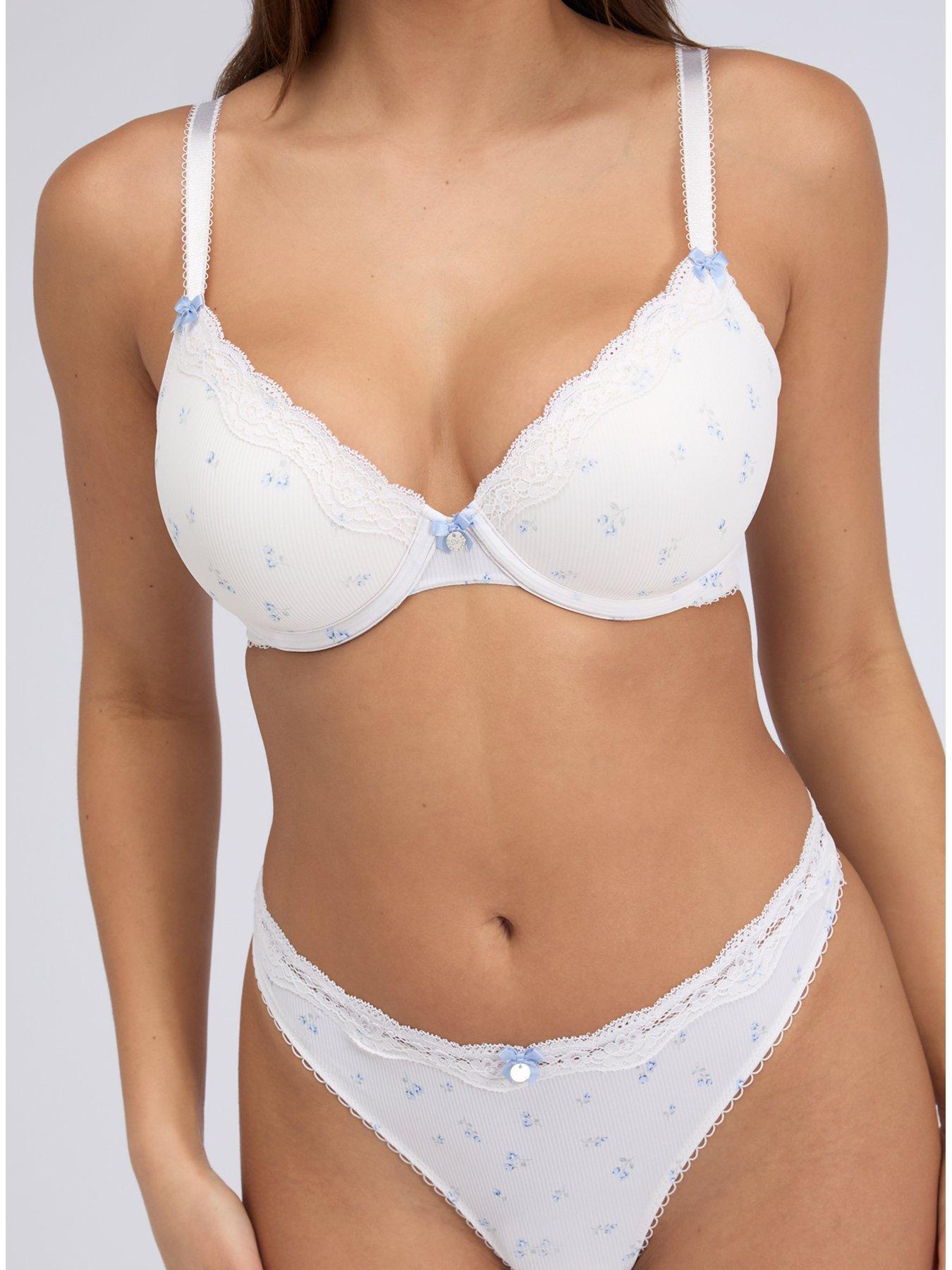 Image 5 of 5 of Boux Avenue Daphne Print Thong - Ivory Mix