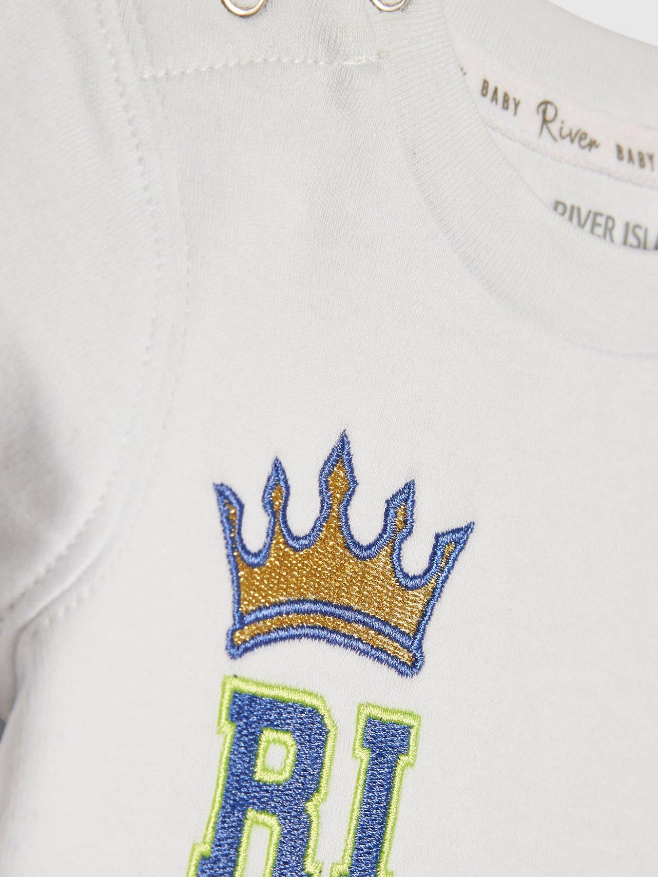 Image 5 of 5 of River Island Baby Boys Little King T-Shirt Set - Blue