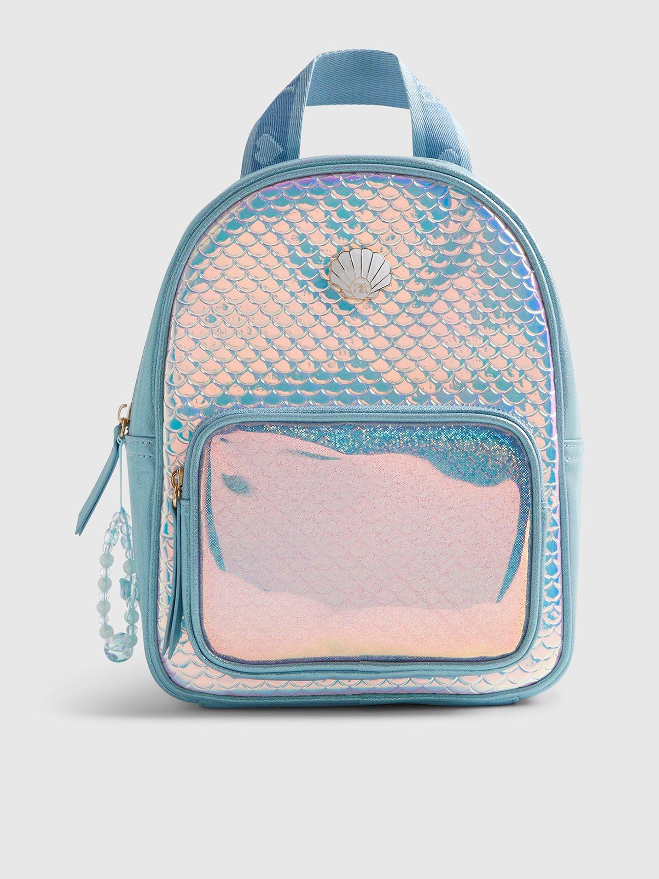 River Island Older Girls Iridescent Shell Backpack - Blue