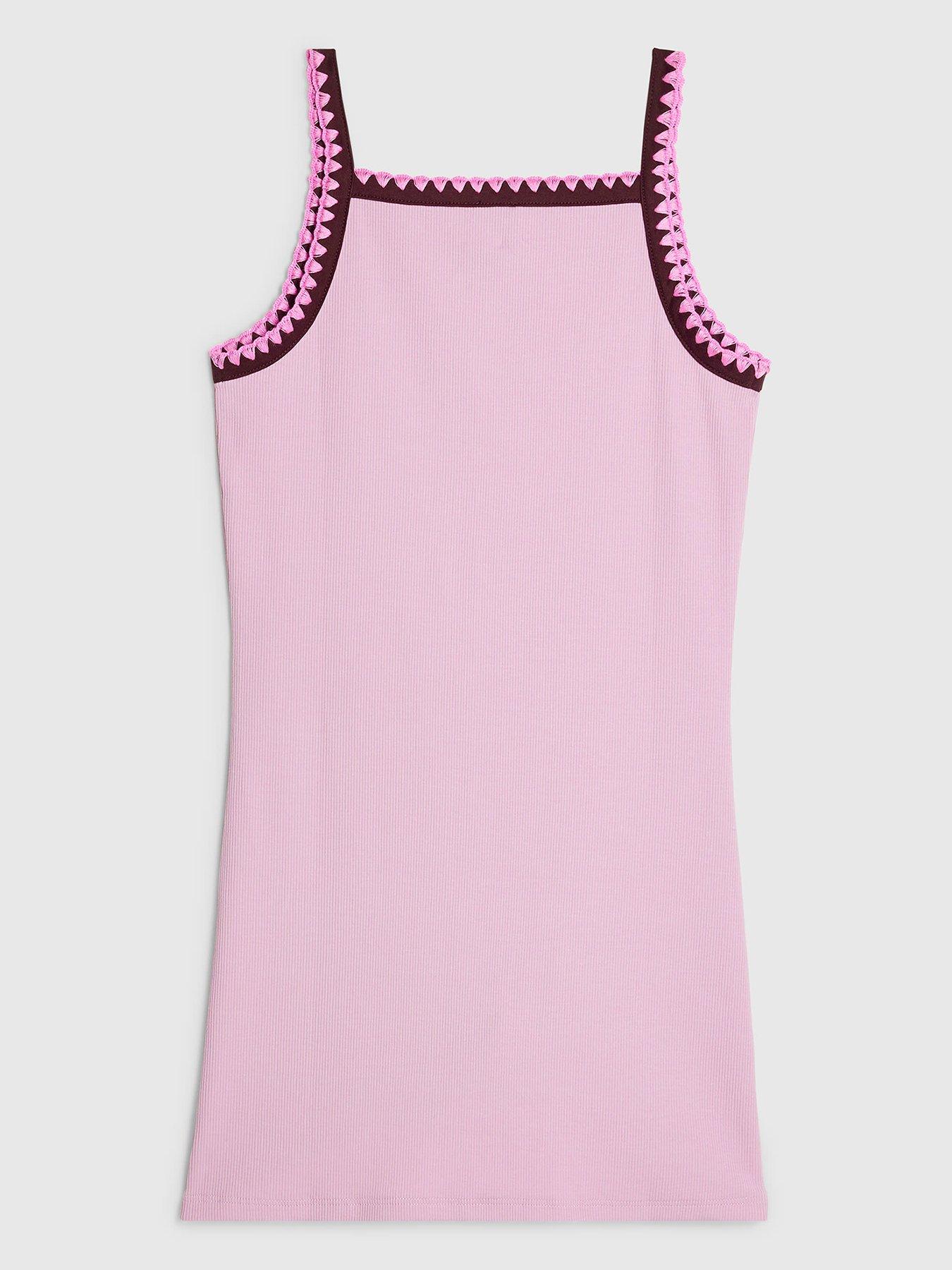 Image 2 of 4 of River Island Older Girls Starfish Whipstitch Cami Dress - Purple