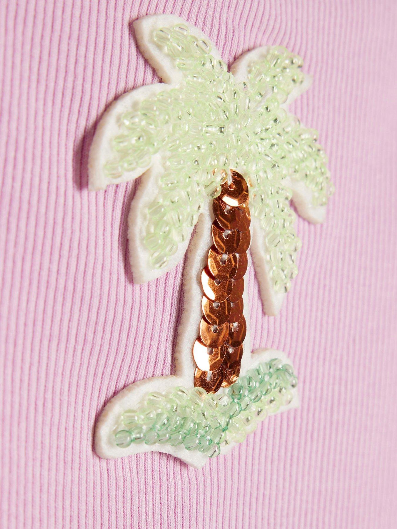Image 3 of 4 of River Island Older Girls Starfish Whipstitch Cami Dress - Purple