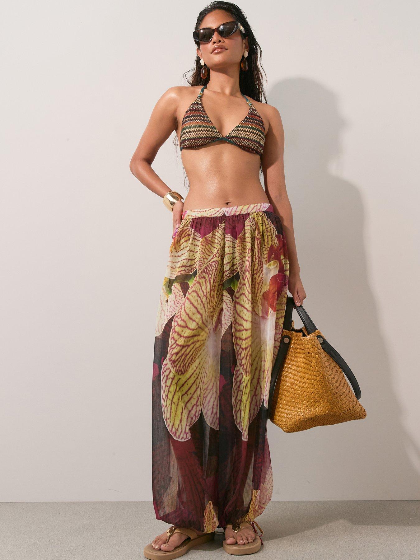 The Very Collection Floral Balloon Beach Trousers - Multi
