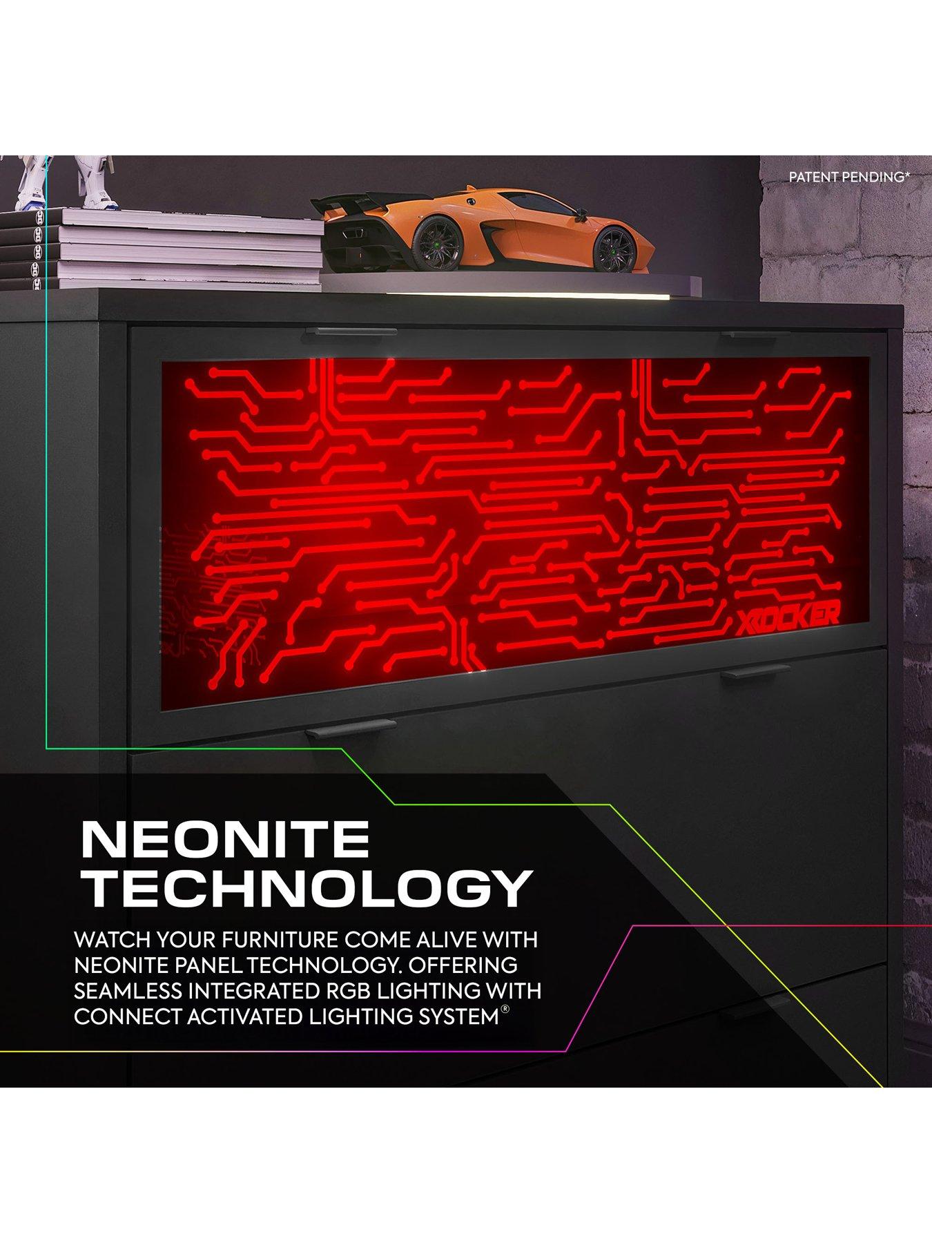 Image 3 of 8 of X Rocker Neonite Chest Of Drawers Circuit Edition With App Control Led Lights
