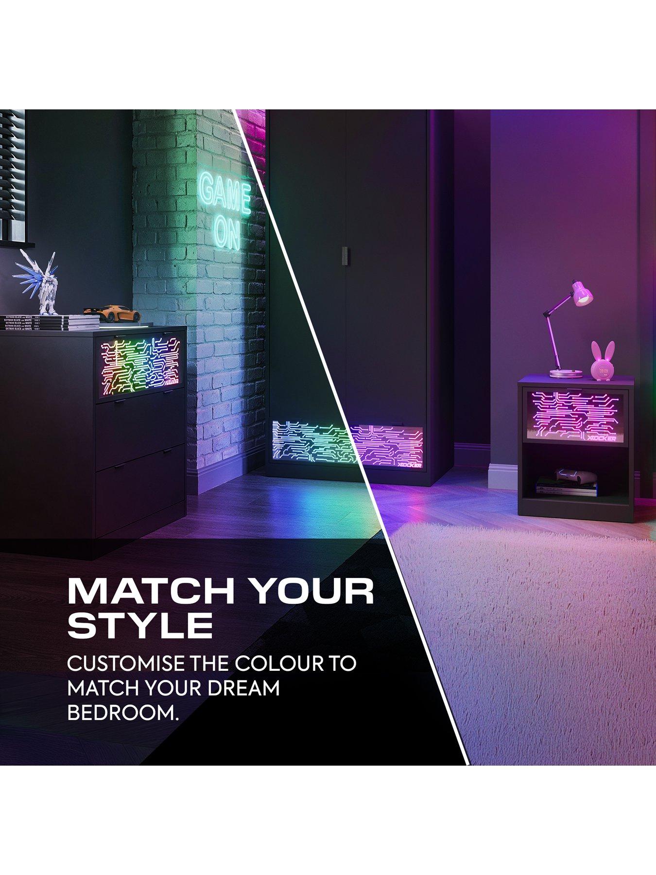Image 5 of 8 of X Rocker Neonite Chest Of Drawers Circuit Edition With App Control Led Lights