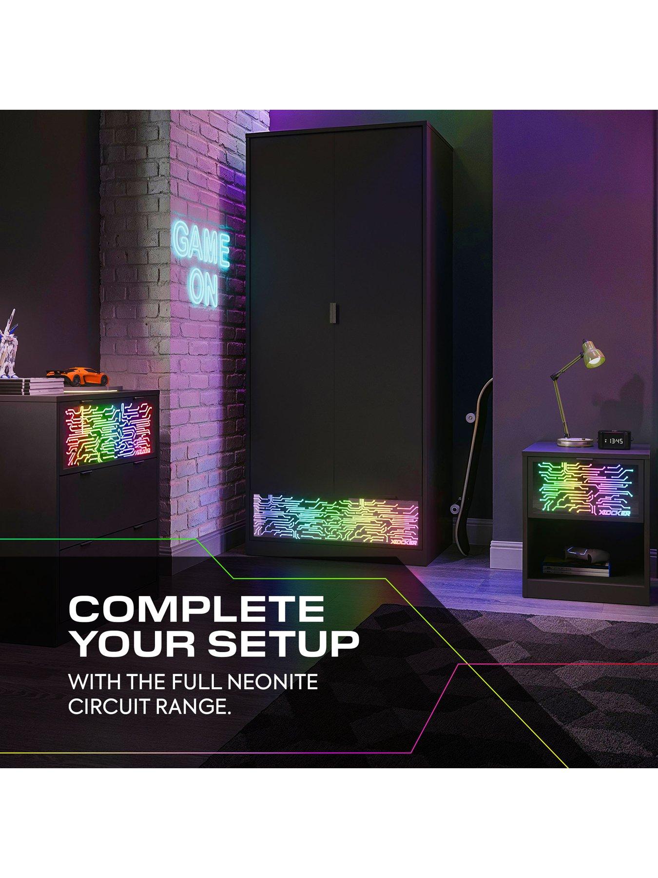 Image 6 of 8 of X Rocker Neonite Chest Of Drawers Circuit Edition With App Control Led Lights