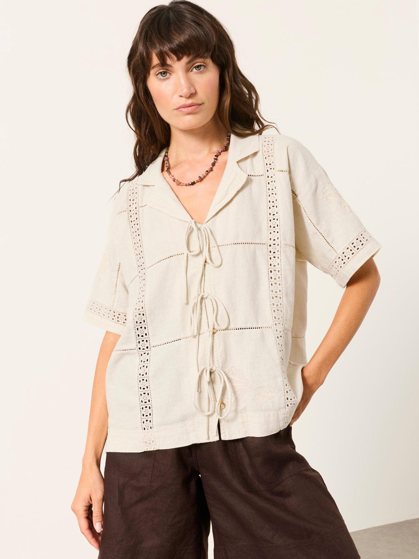 FatFace Kara Detail Shirt - Cream