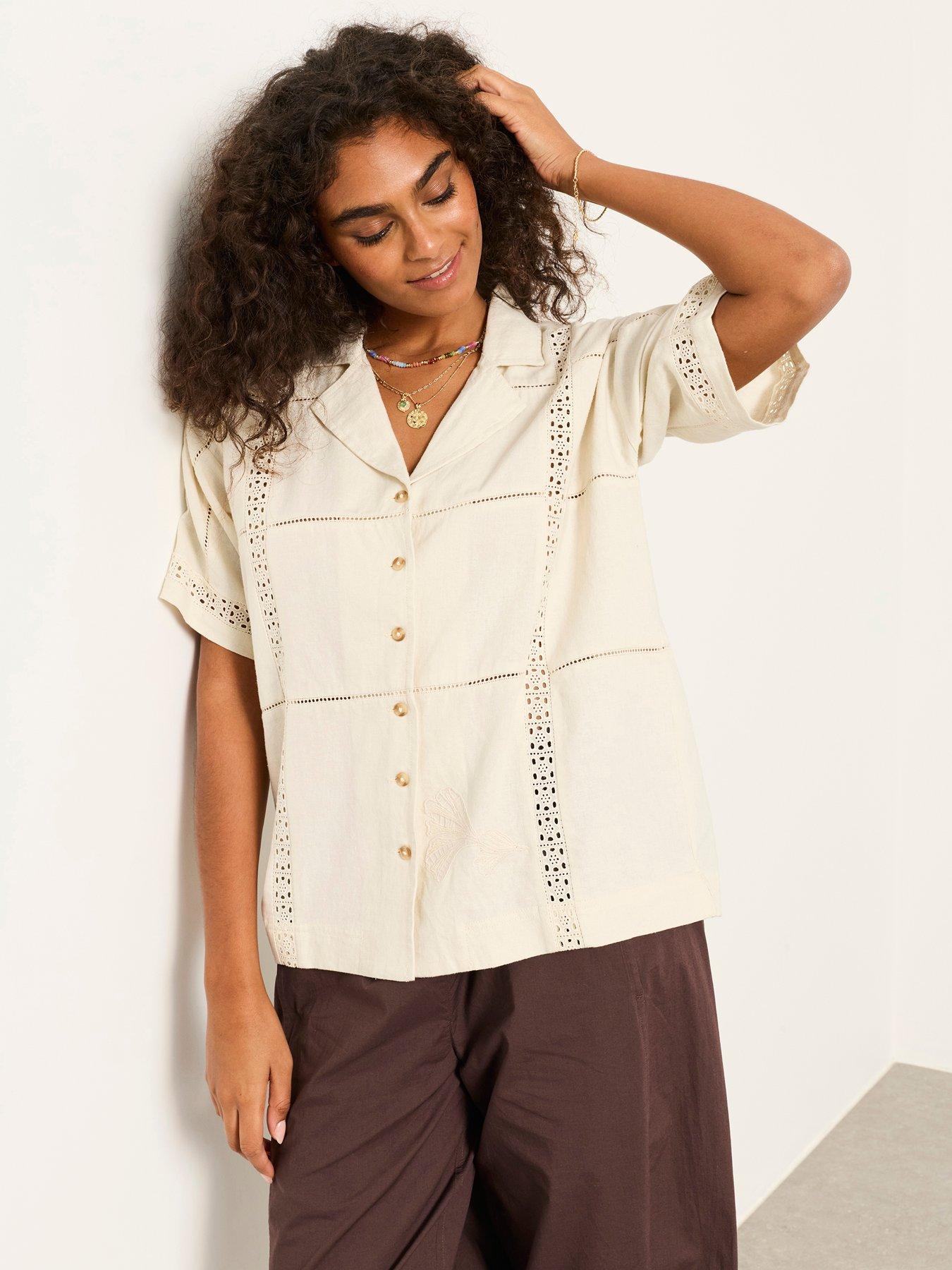 FatFace Kara Detail Shirt - Cream