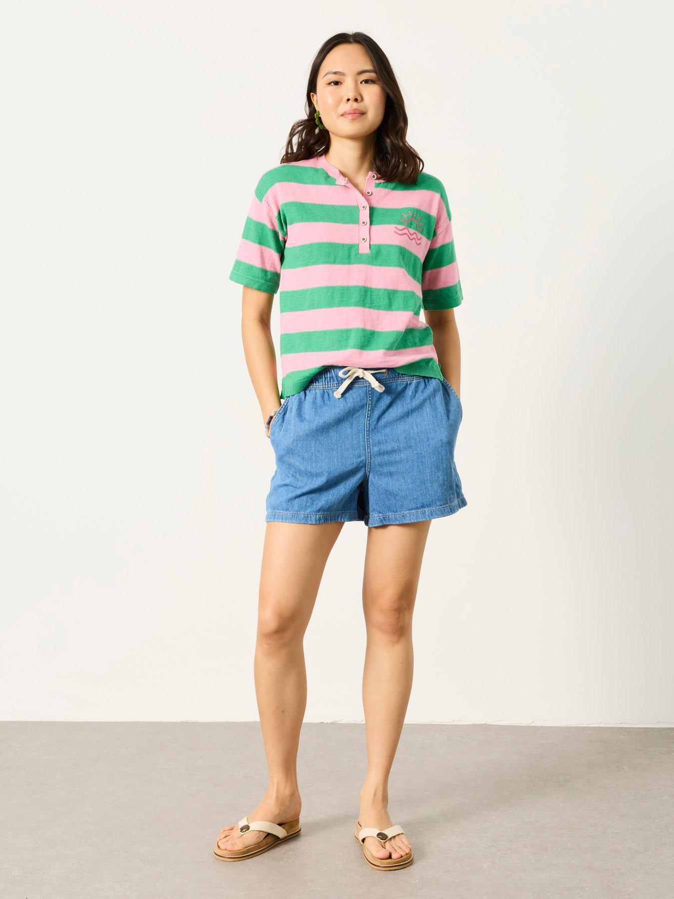 Image 3 of 6 of FatFace Cosby Denim Shorts - Light Wash