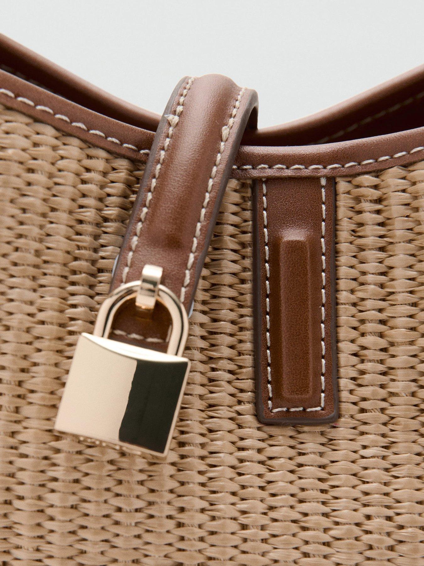 Image 4 of 5 of Mango Woven Bucket Bag - Brown