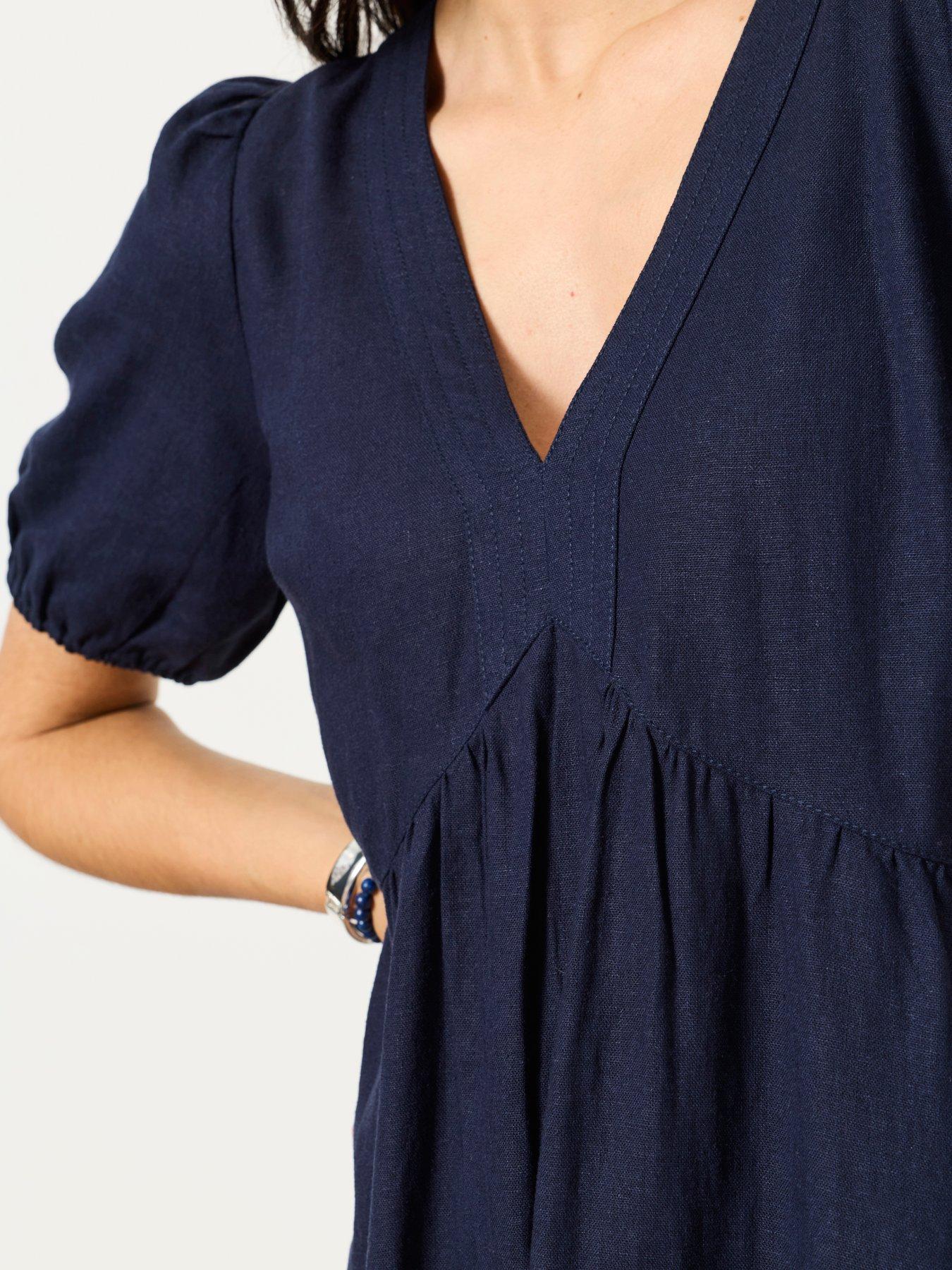 fatface linen dress Jena Black Regular Linen Dress