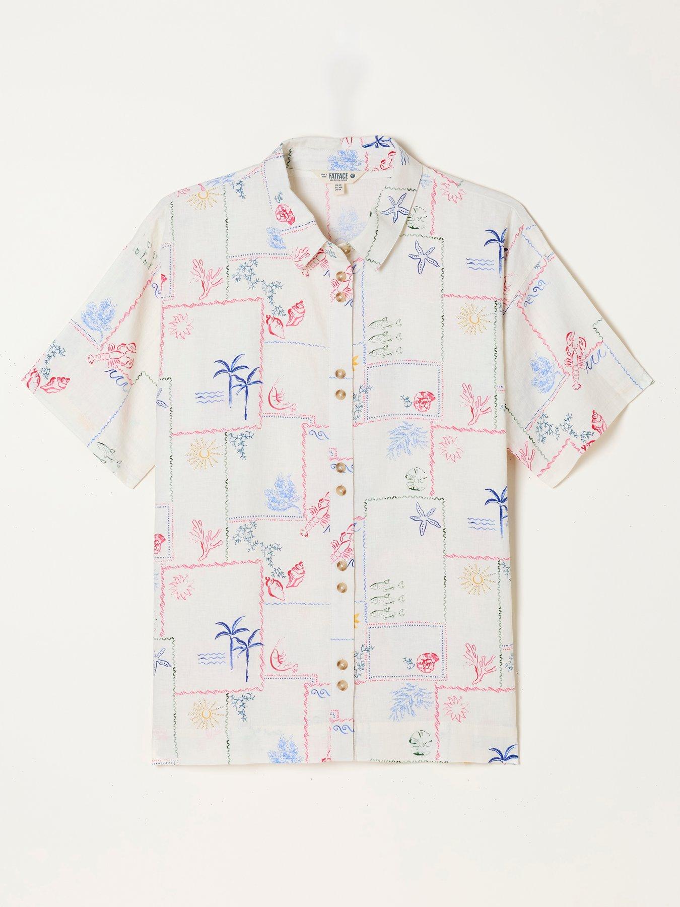 Image 7 of 7 of FatFace Kara Postcard Shirt - Cream