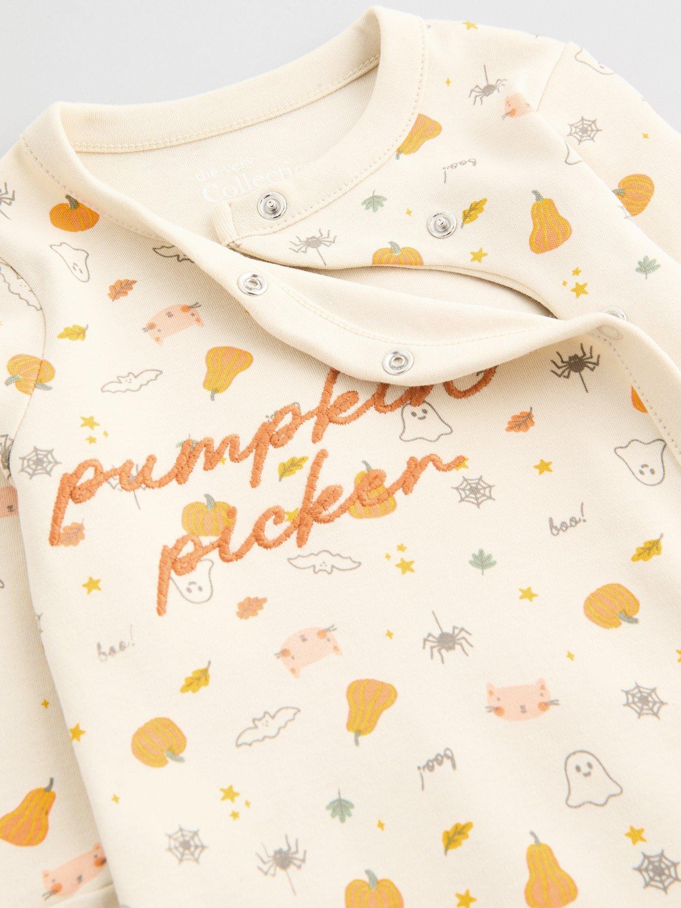 Image 3 of 4 of The Very Collection Pumpkin Picker Single Sleepsuit (0-3 months - 18-24 months) - Multi