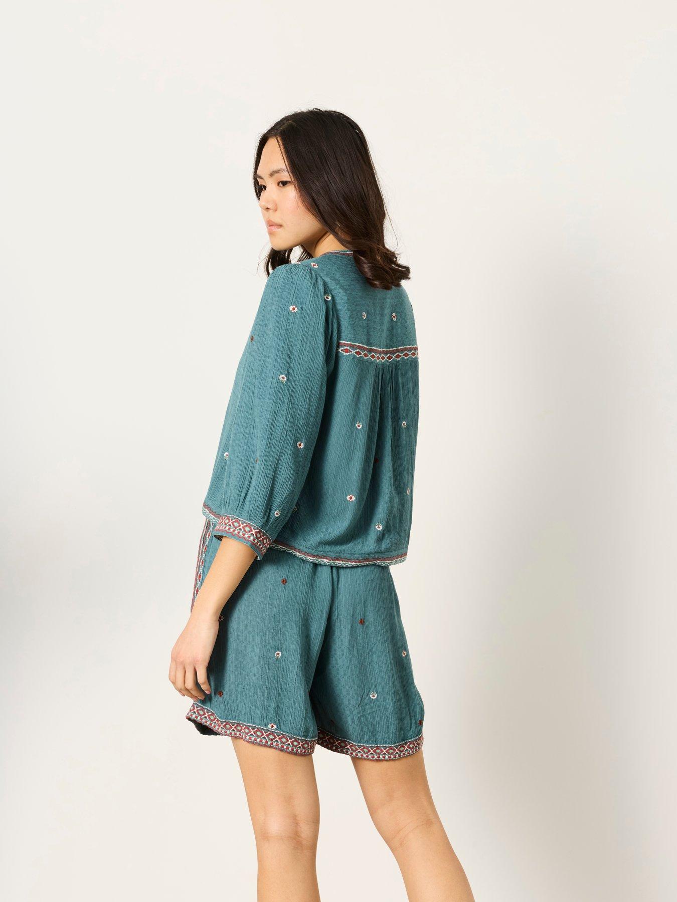 Image 2 of 7 of FatFace Zoe Embroidered Jacket - Blue