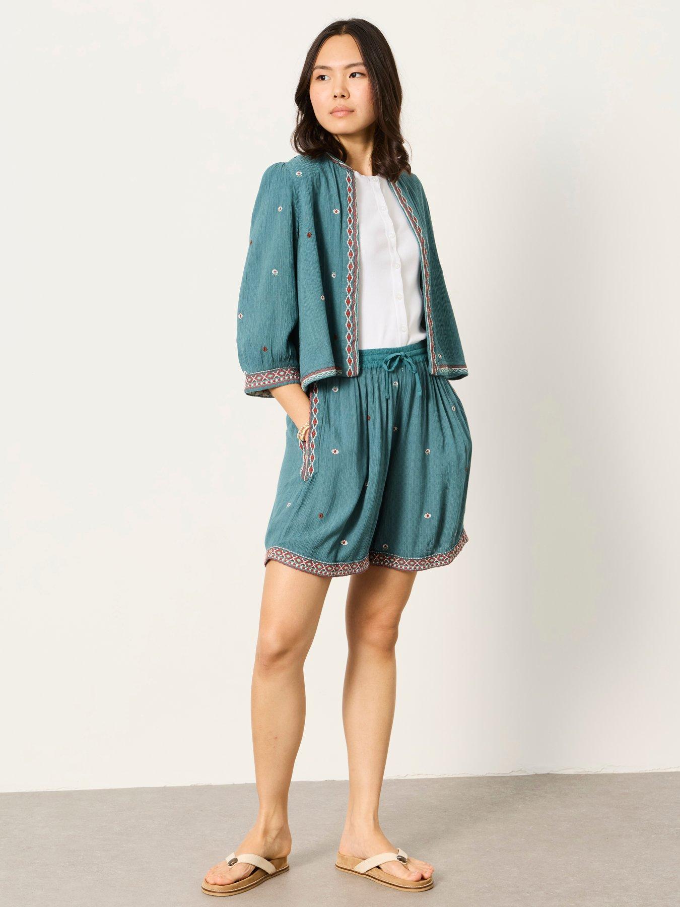 Image 3 of 7 of FatFace Zoe Embroidered Jacket - Blue