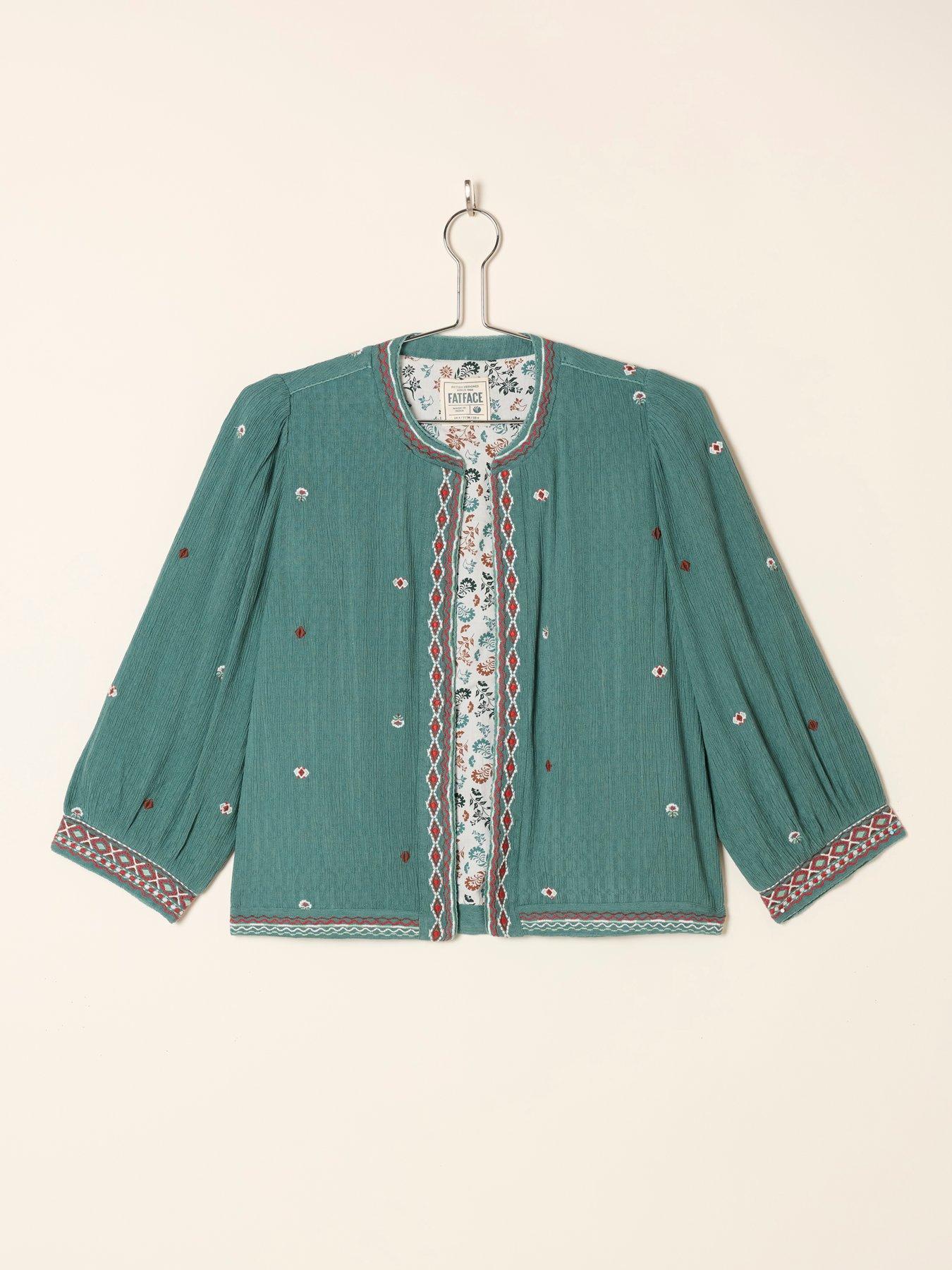 Image 7 of 7 of FatFace Zoe Embroidered Jacket - Blue