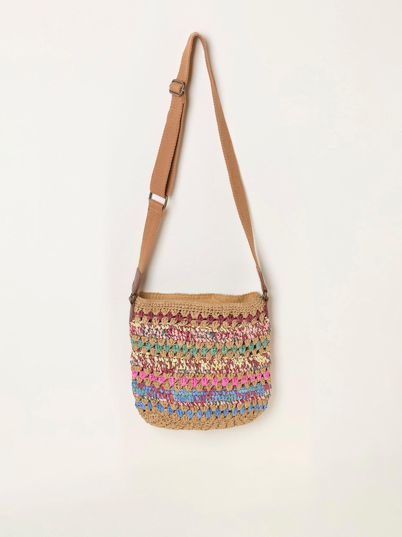 FatFace Raffia Woven Crossbody Bag - Multi
