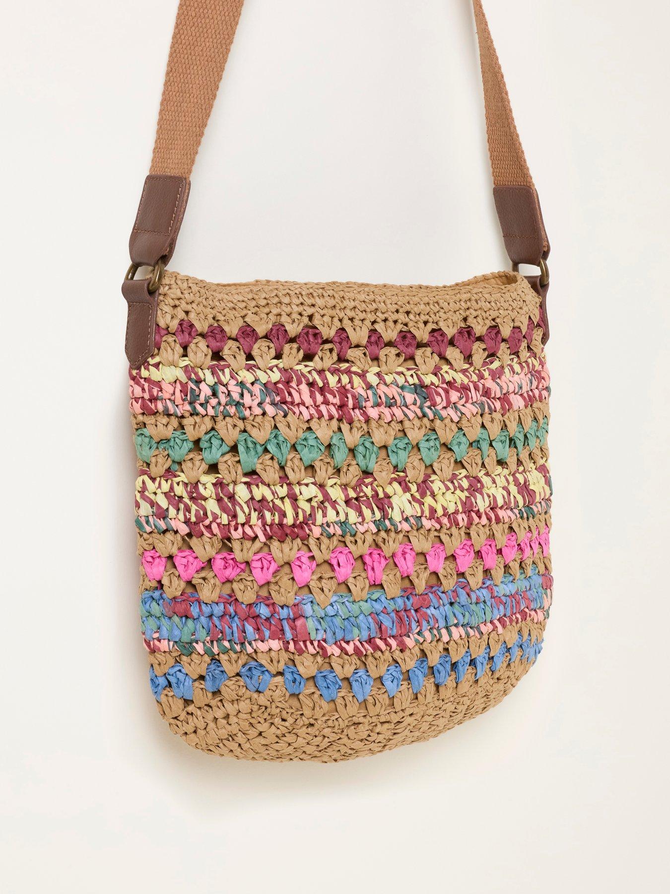 Image 2 of 3 of FatFace Raffia Woven Crossbody Bag - Multi