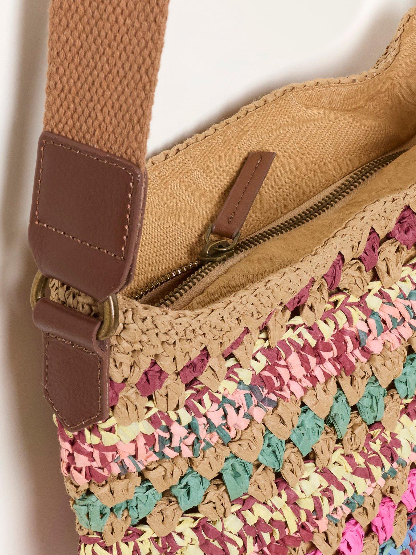 Image 3 of 3 of FatFace Raffia Woven Crossbody Bag - Multi