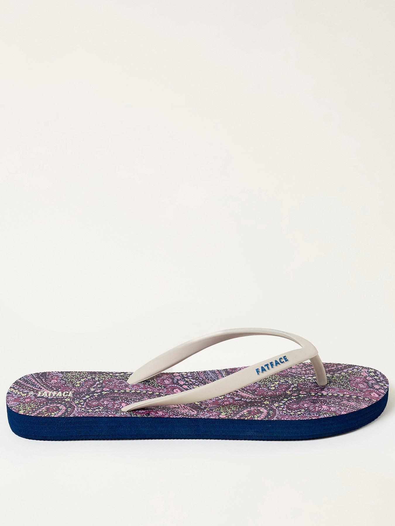 FatFace Portloe Print Flip Flop - Purple