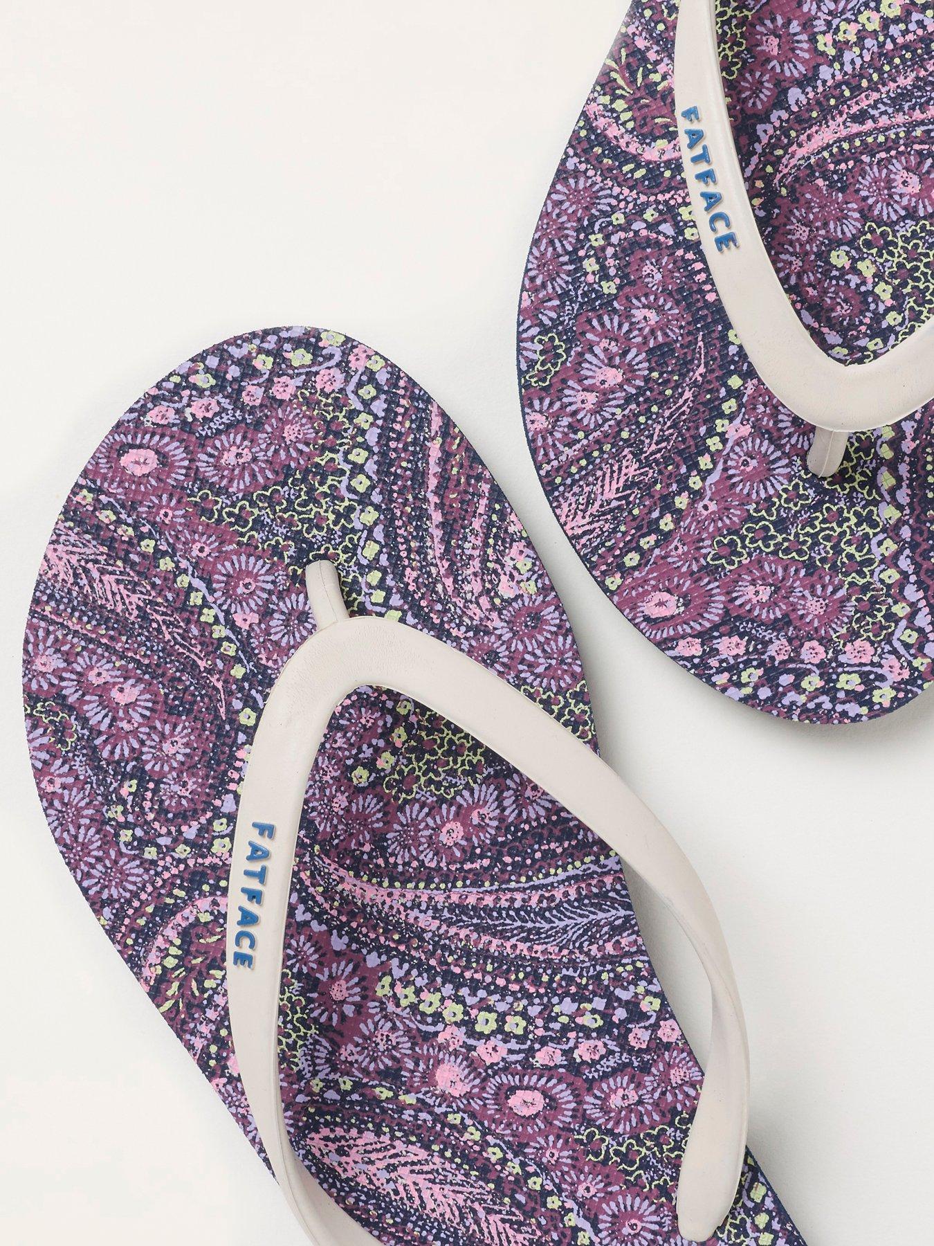 Image 3 of 3 of FatFace Portloe Print Flip Flop - Purple