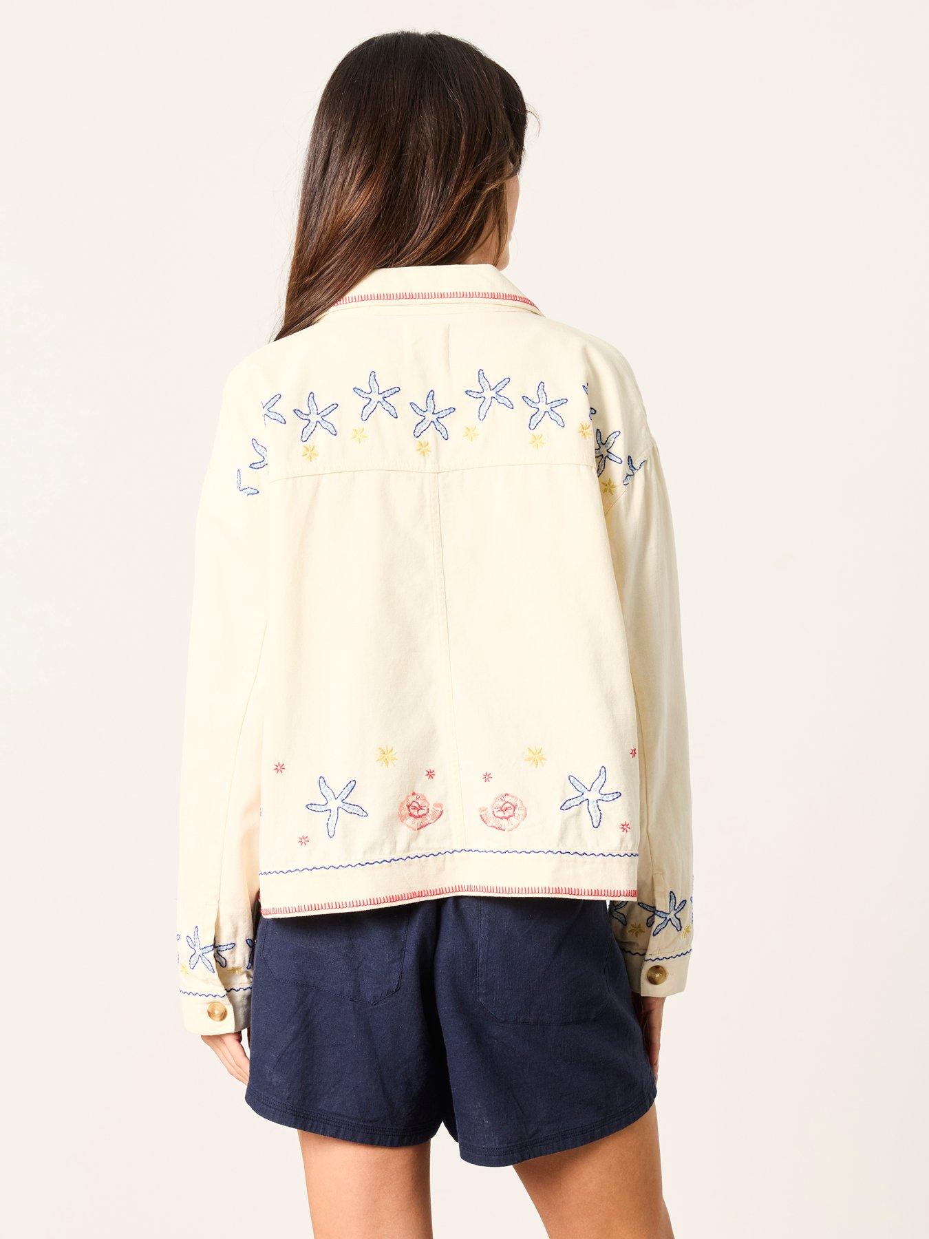 Image 2 of 7 of FatFace Shells Embroidered Jacket - Cream
