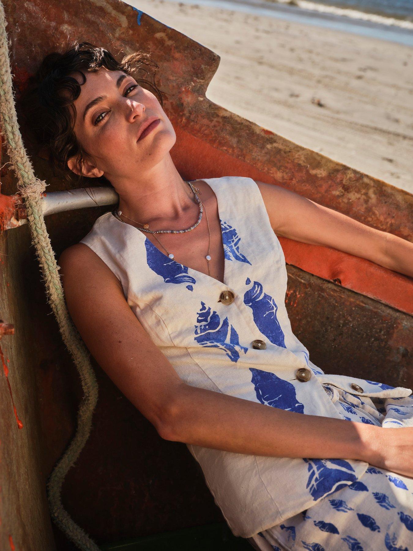Image 1 of 7 of FatFace Indie Shell Waistcoat - Cream