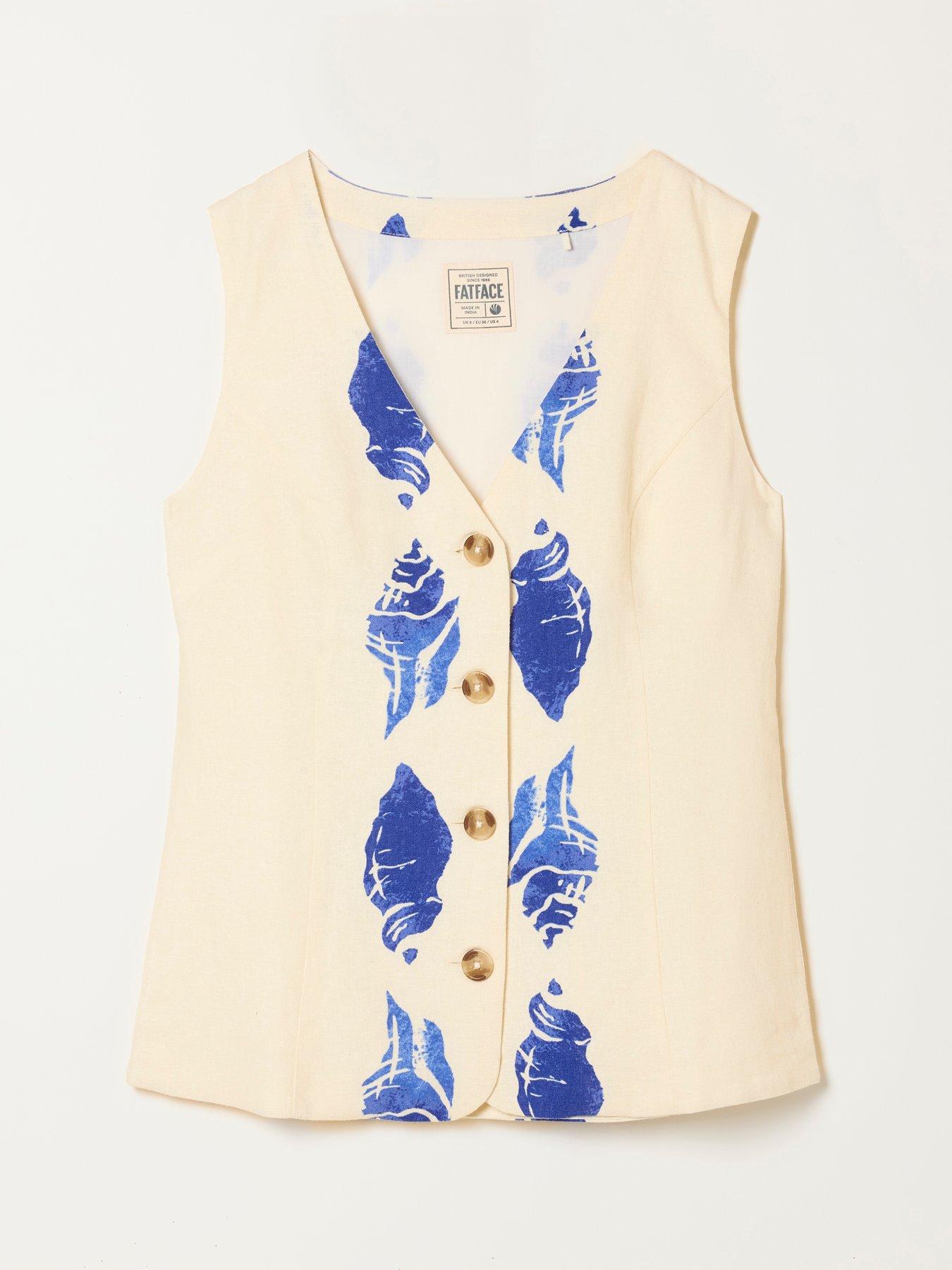 Image 7 of 7 of FatFace Indie Shell Waistcoat - Cream