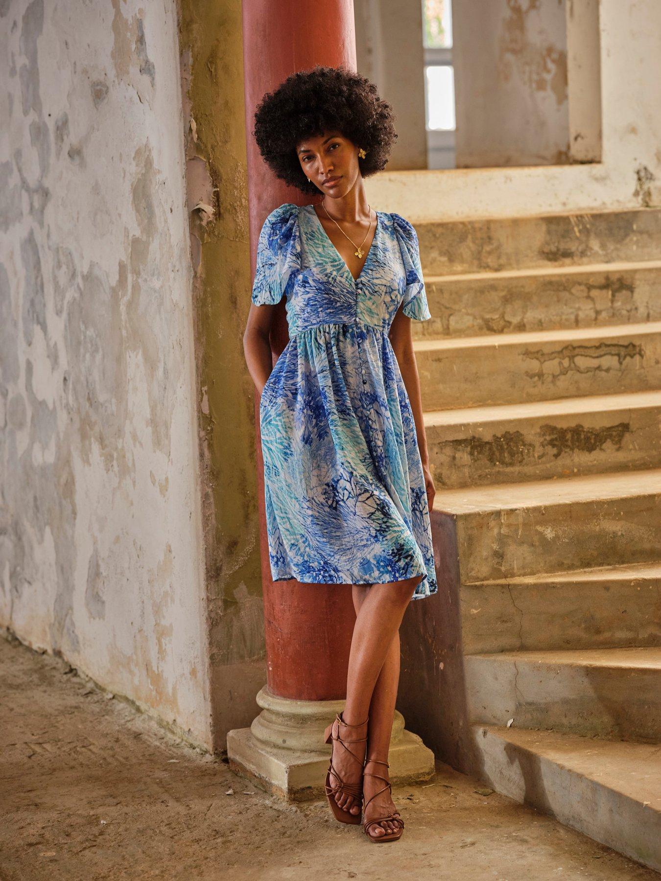 FatFace Rosie Dress - Blue