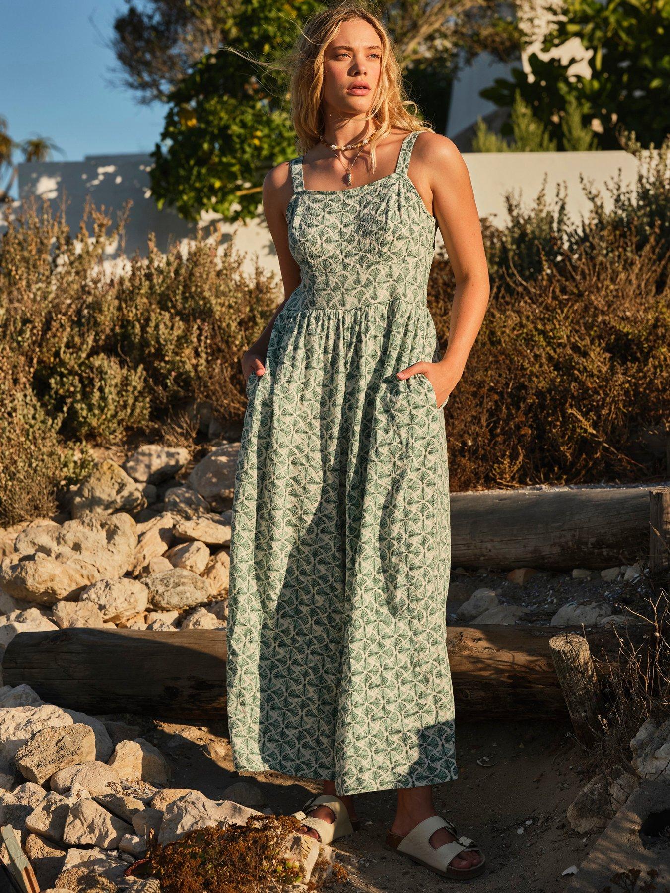 FatFace Ruby Geometric Jumpsuit - Green
