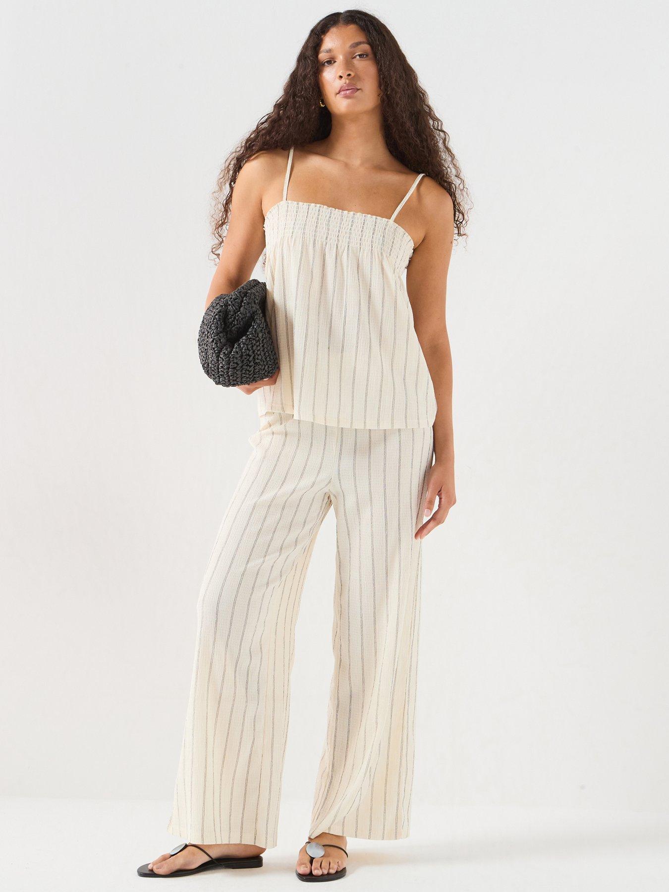 Image 3 of 6 of Only Mika Stripe Cami Top - Beige