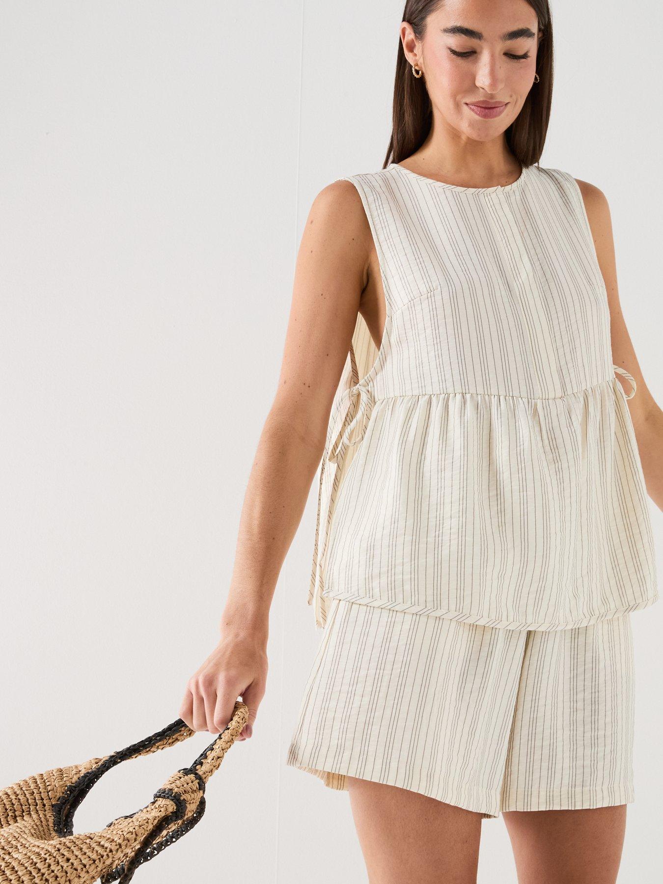 Image 5 of 5 of JDY Meghan Tie Top - Cream