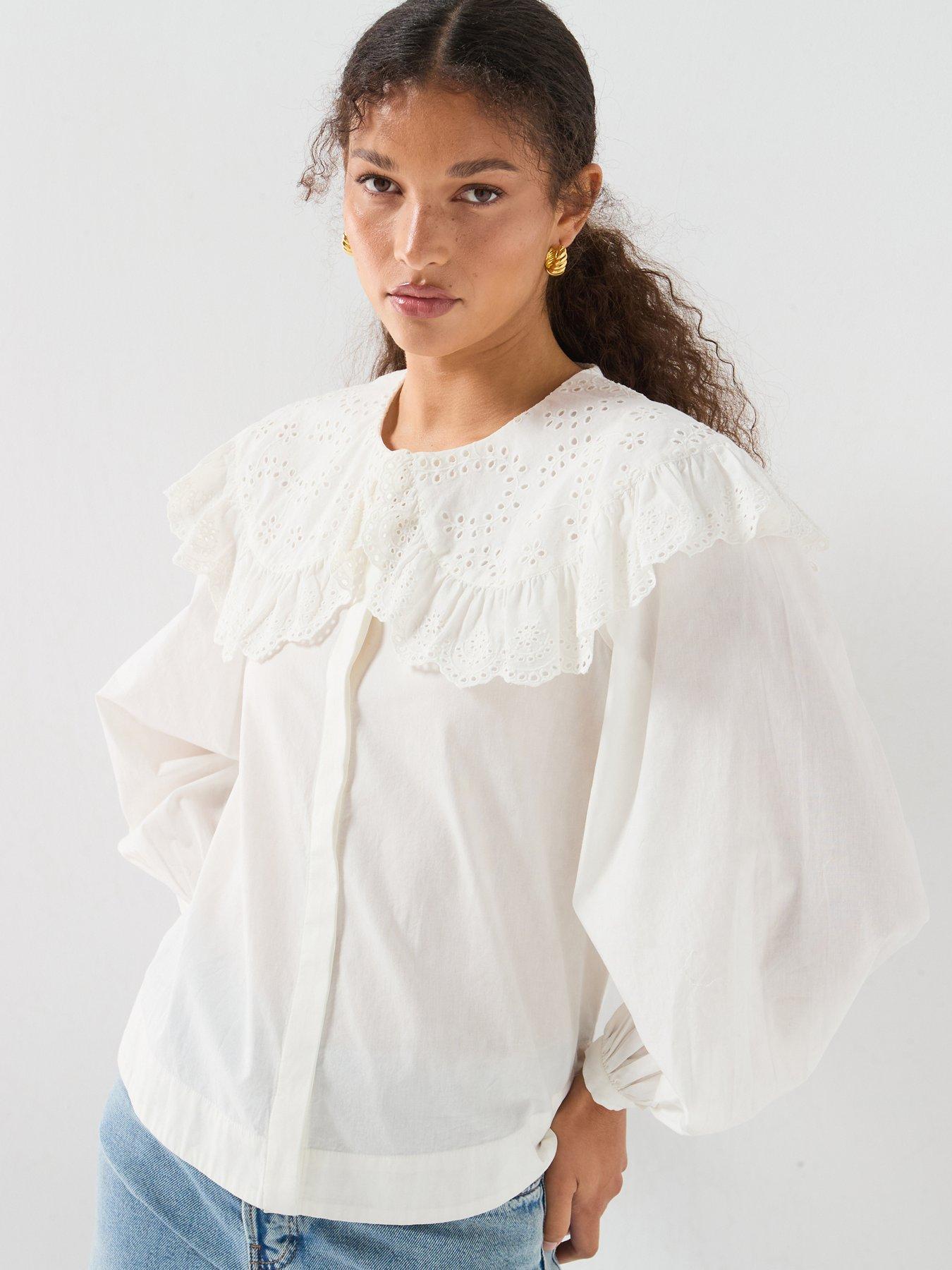 Vero Moda Collar Long Sleeve Shirt - White