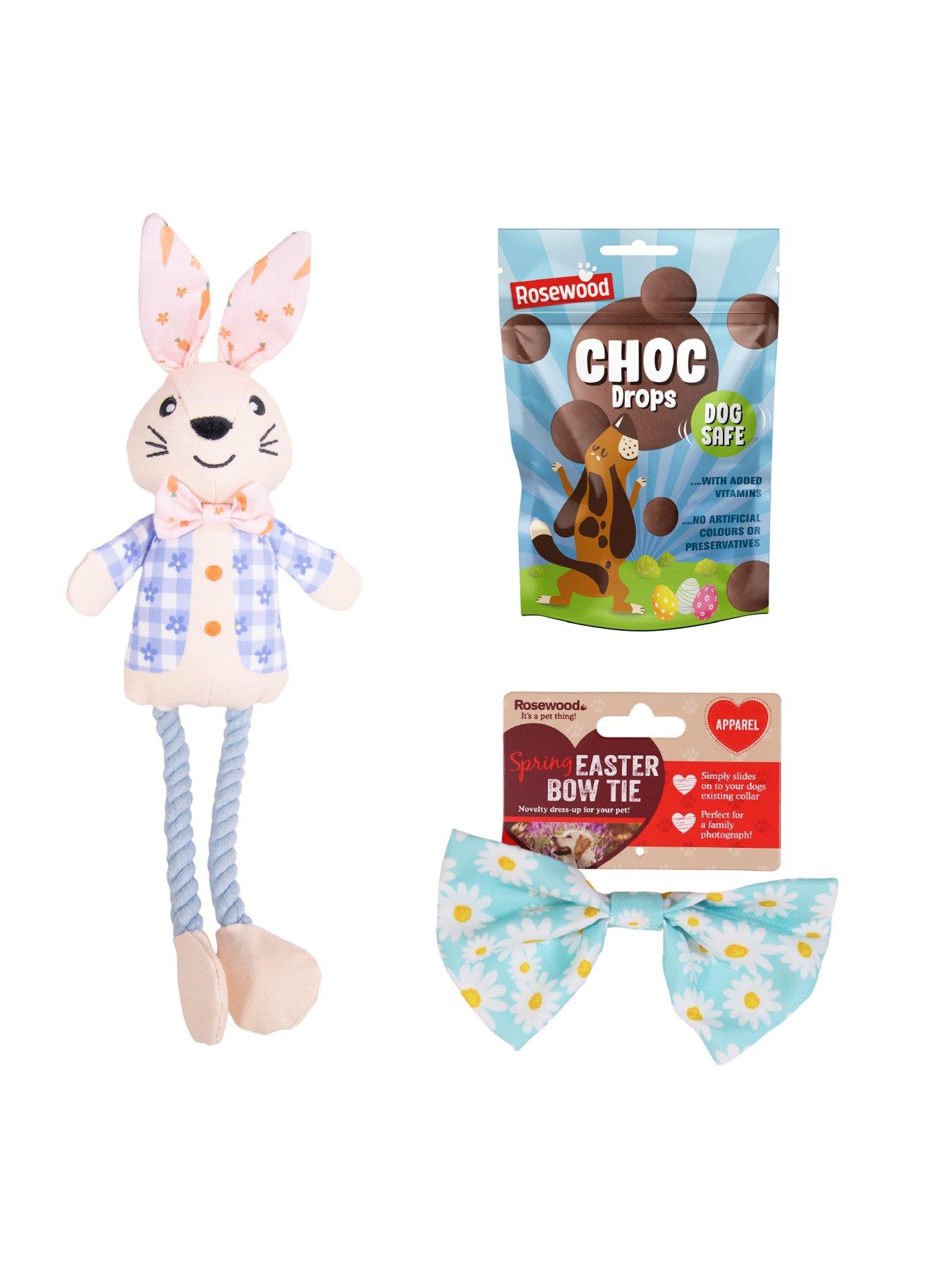 Rosewood Easter Rabbit Toy/Dog Safe Choc Drops and Bowtie Gift Set