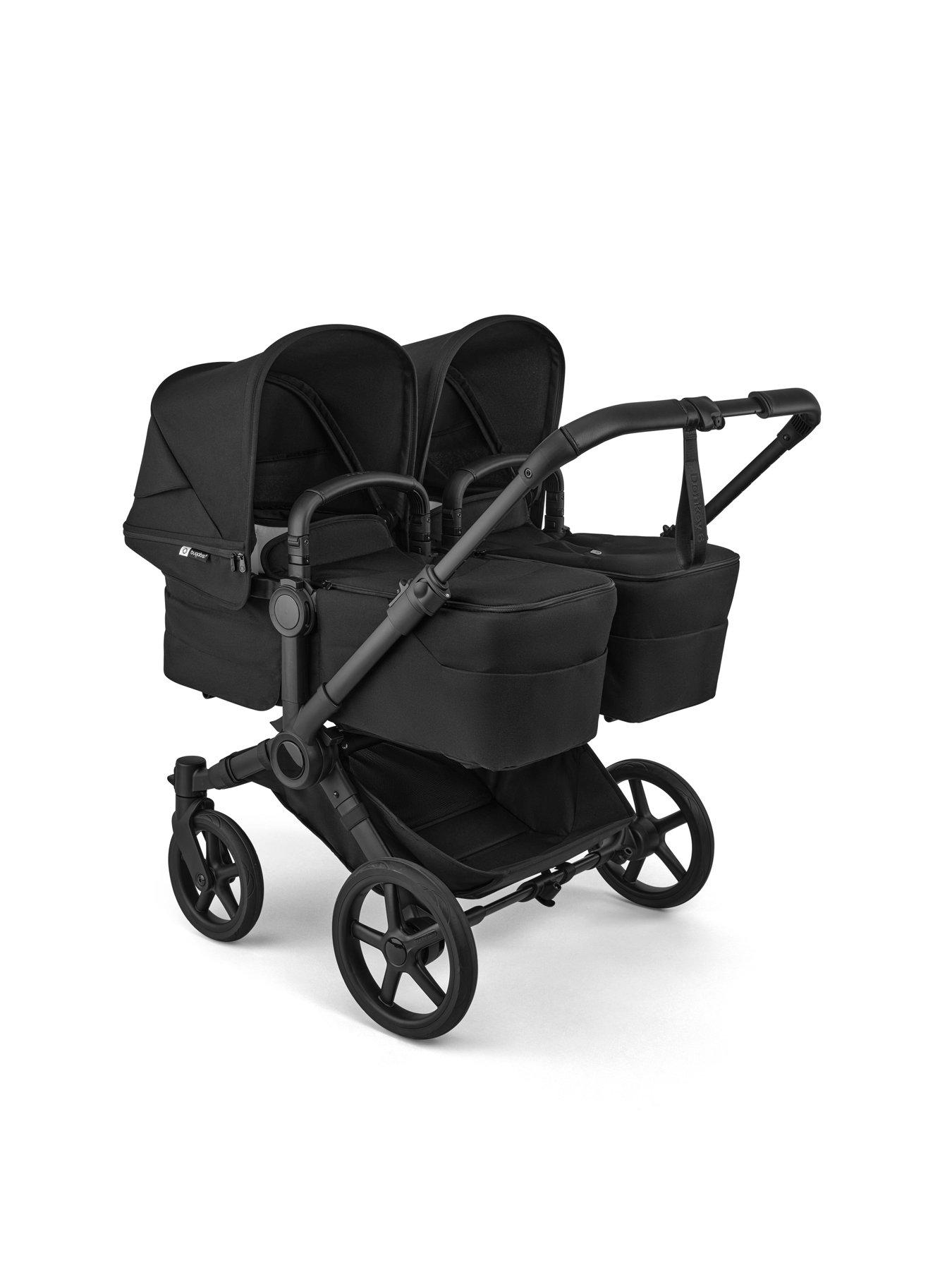  image of bugaboo-donkey-6-twin-carrycot-fabric-complete-heritage-black