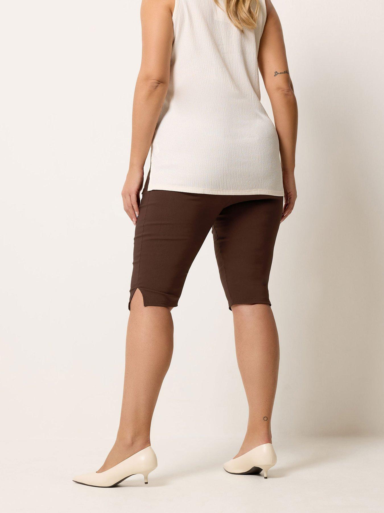  image of yours-curve-bengaline-pedal-pusher-short-brown