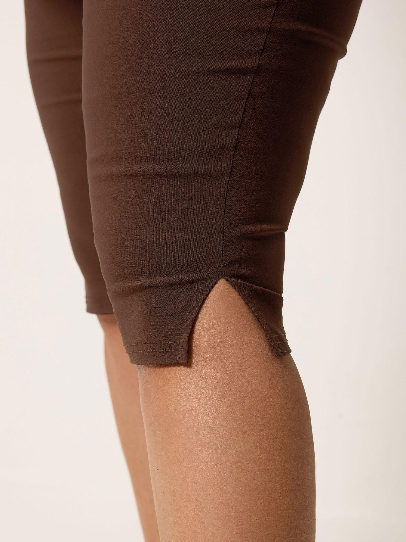  image of yours-curve-bengaline-pedal-pusher-short-brown