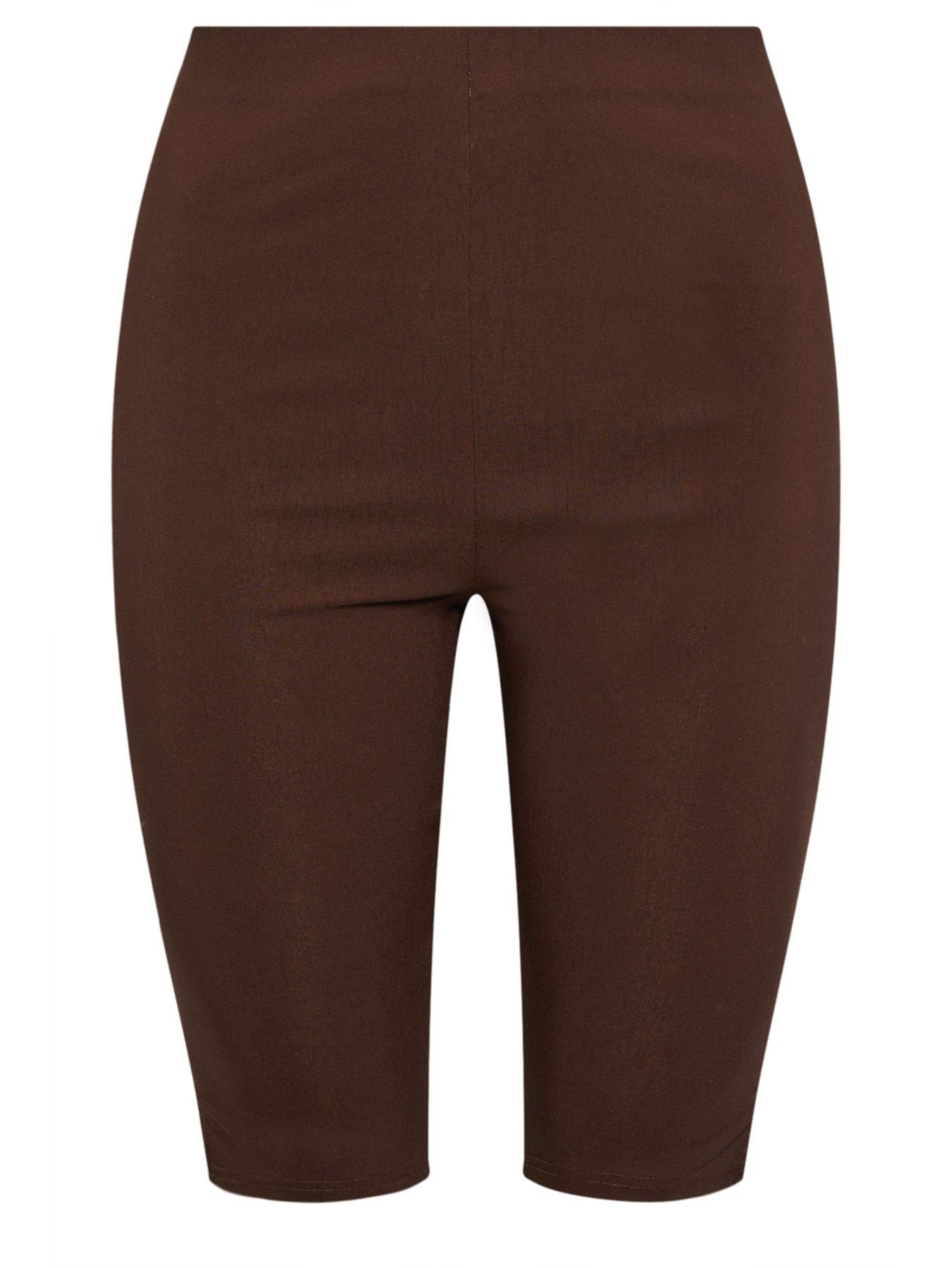  image of yours-curve-bengaline-pedal-pusher-short-brown