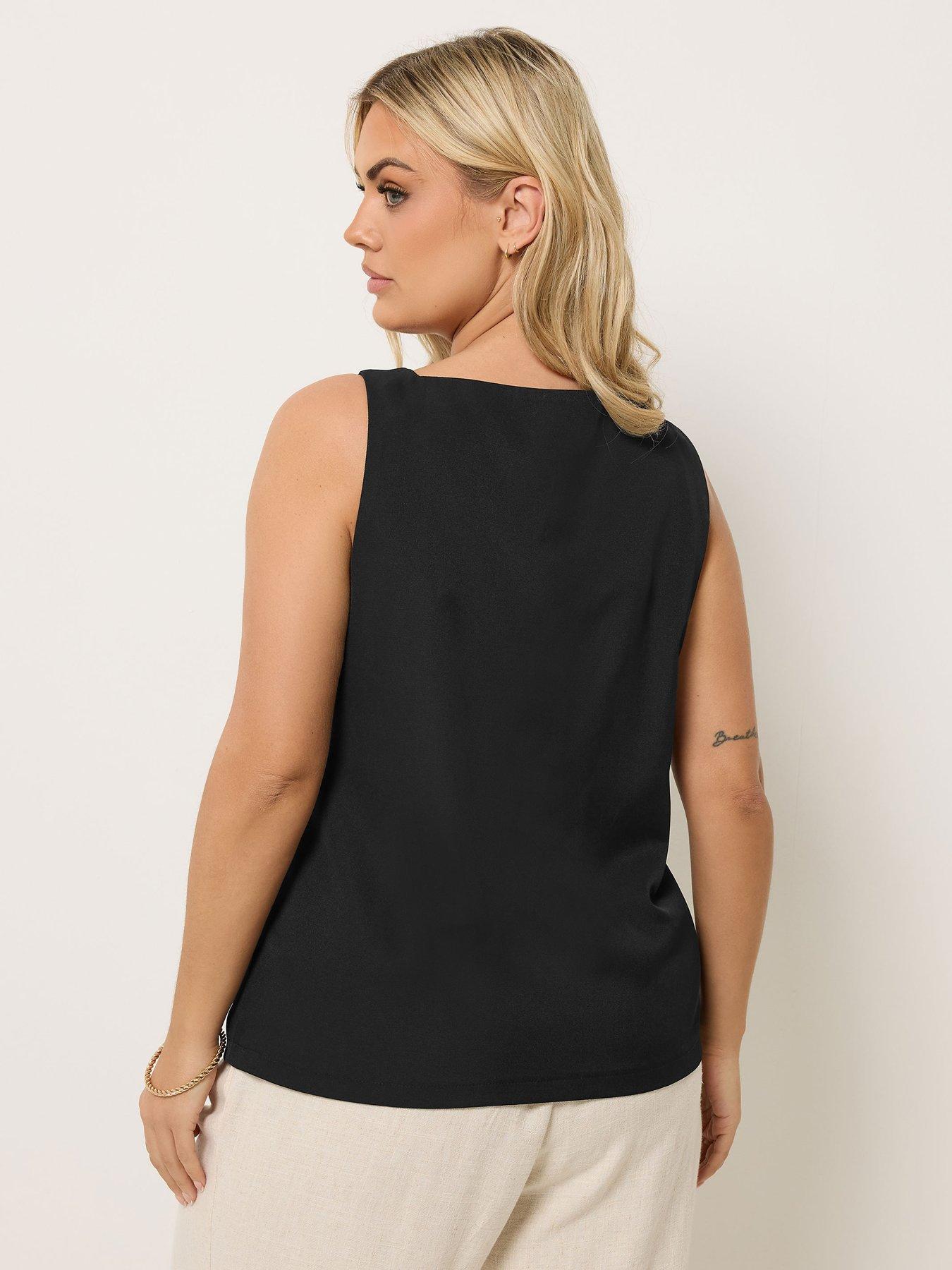 Image 2 of 5 of Yours Curve Elongated Waistcoat - Black