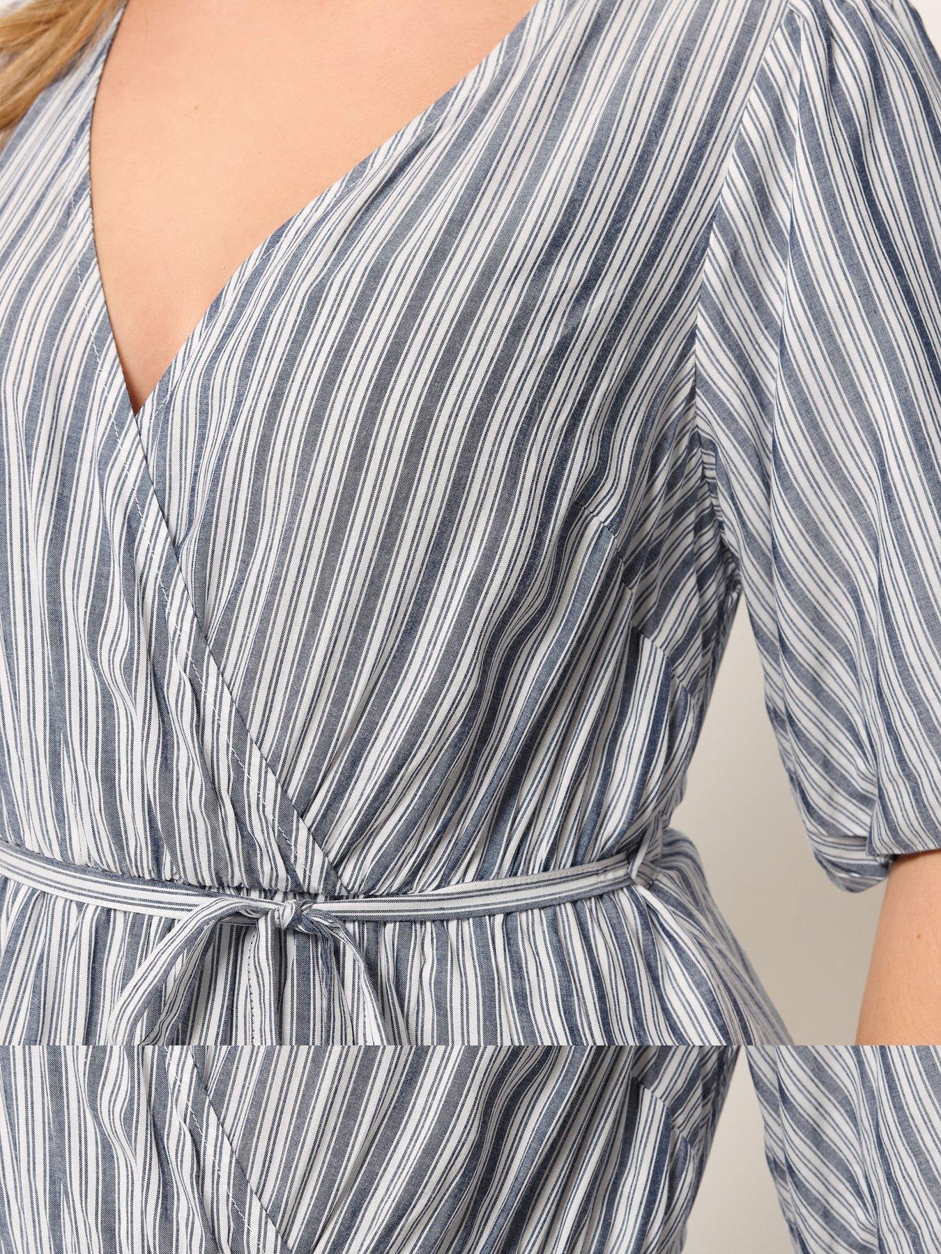  image of yours-curve-striped-wrap-dress-blue