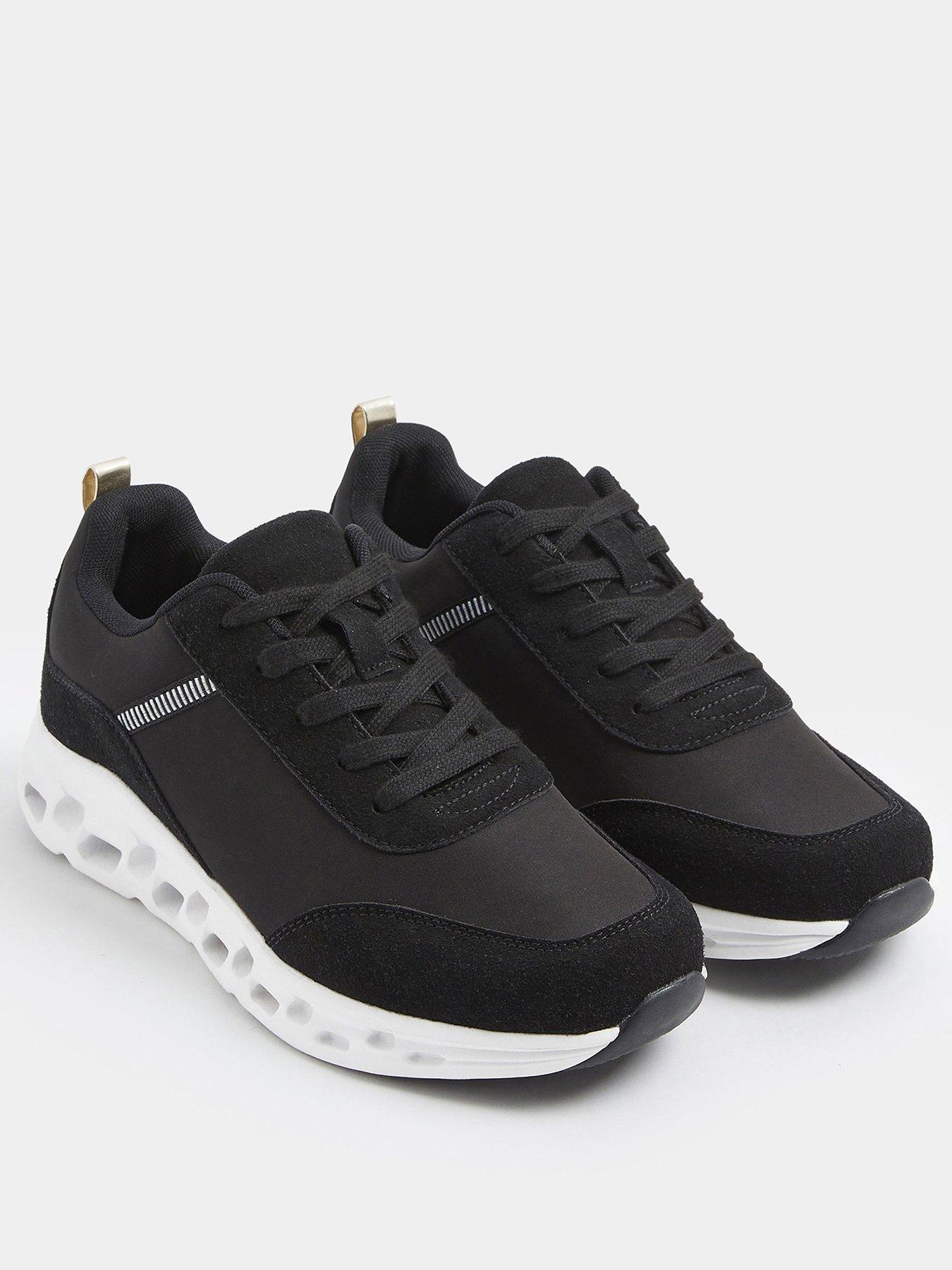 Image 2 of 4 of Yours Extra Eide Fit Chunky Lace Up Runner Shoe - Black