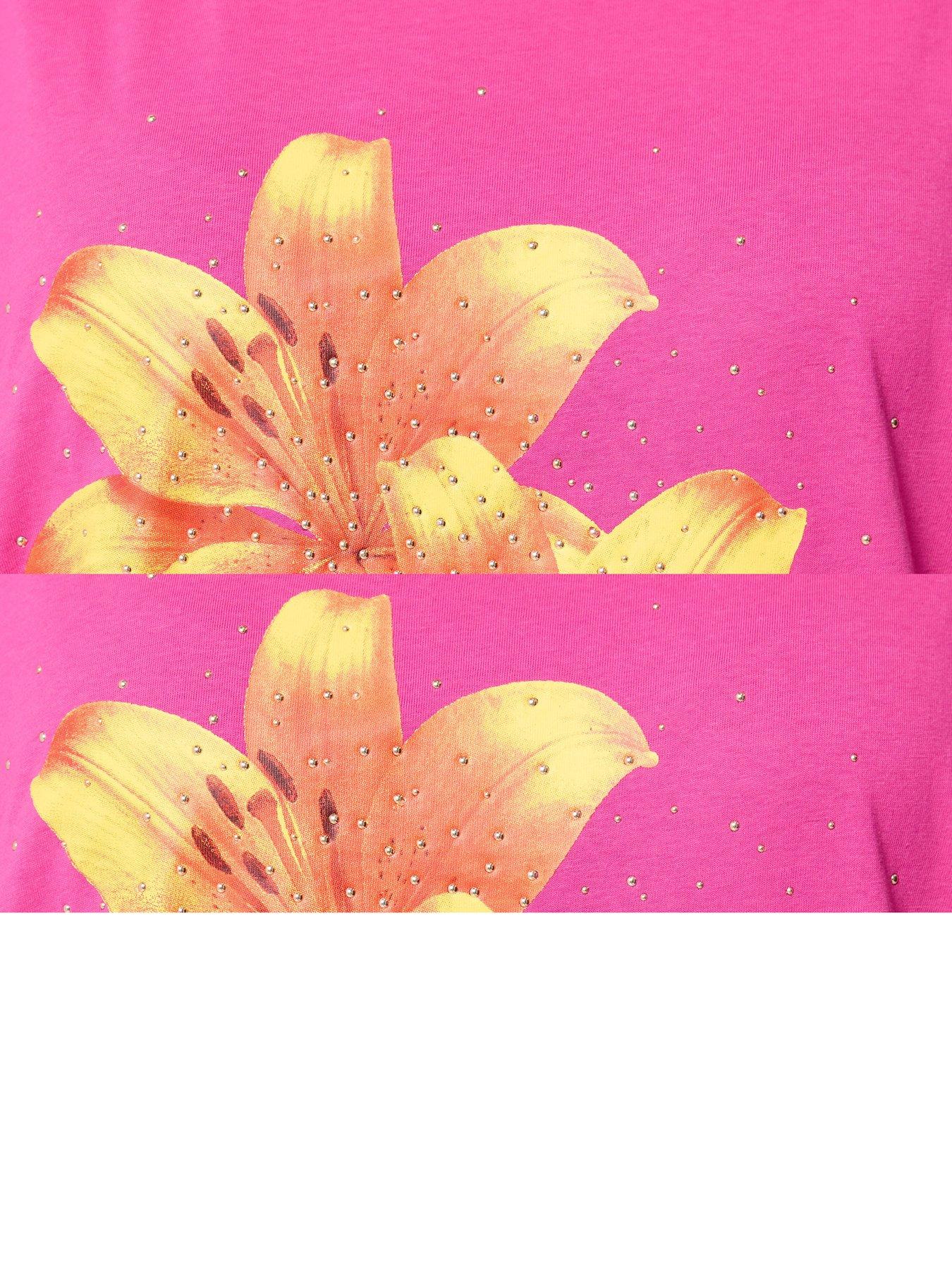  image of yours-curve-placement-core-t-shirt-pink