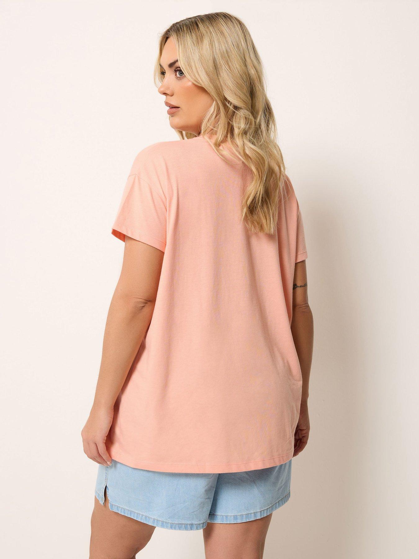 stillFront image of yours-curve-placement-core-t-shirt-orange