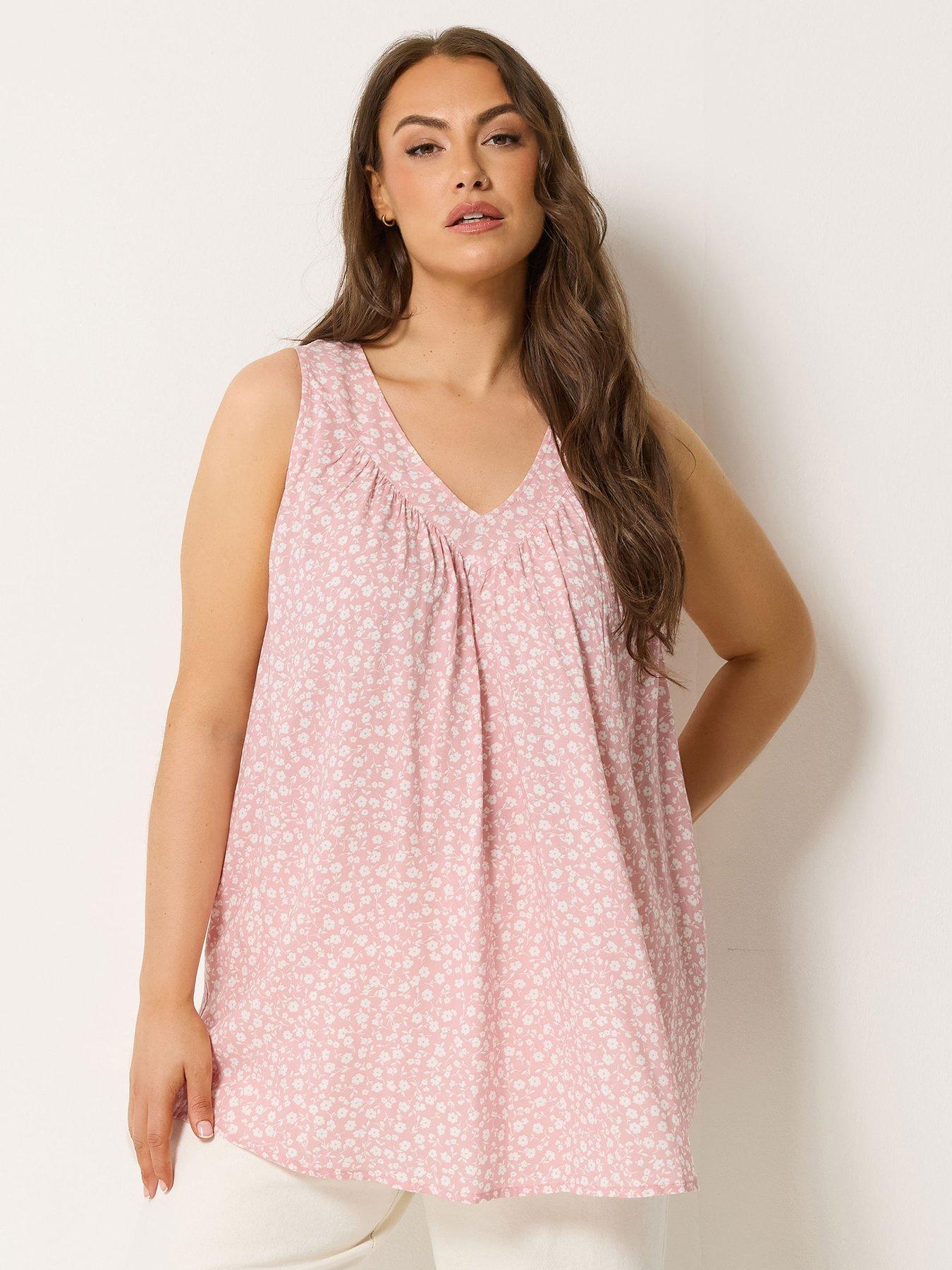 Yours Curve V-Neck Cami Top - Pink