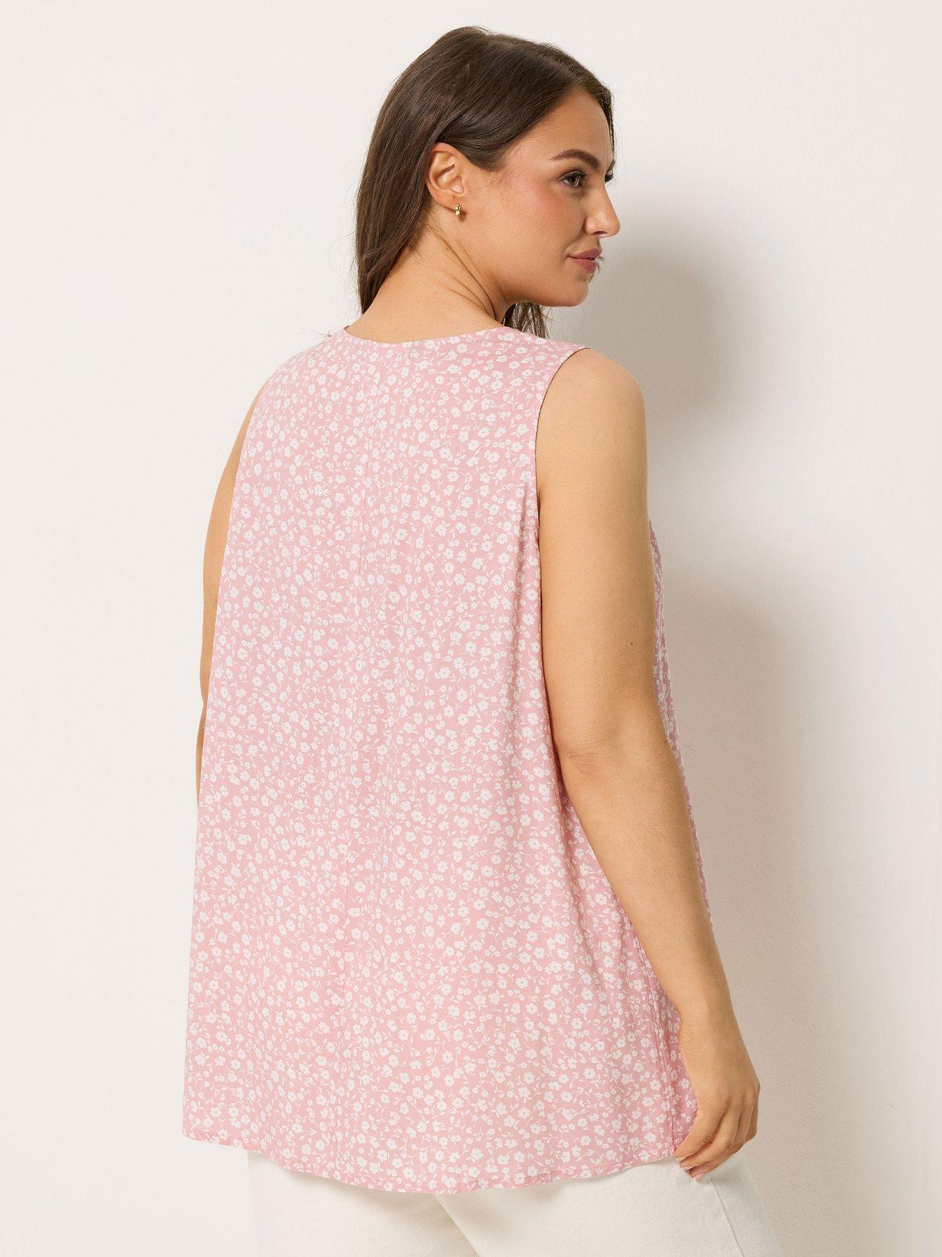 Image 2 of 5 of Yours Curve V-Neck Cami Top - Pink