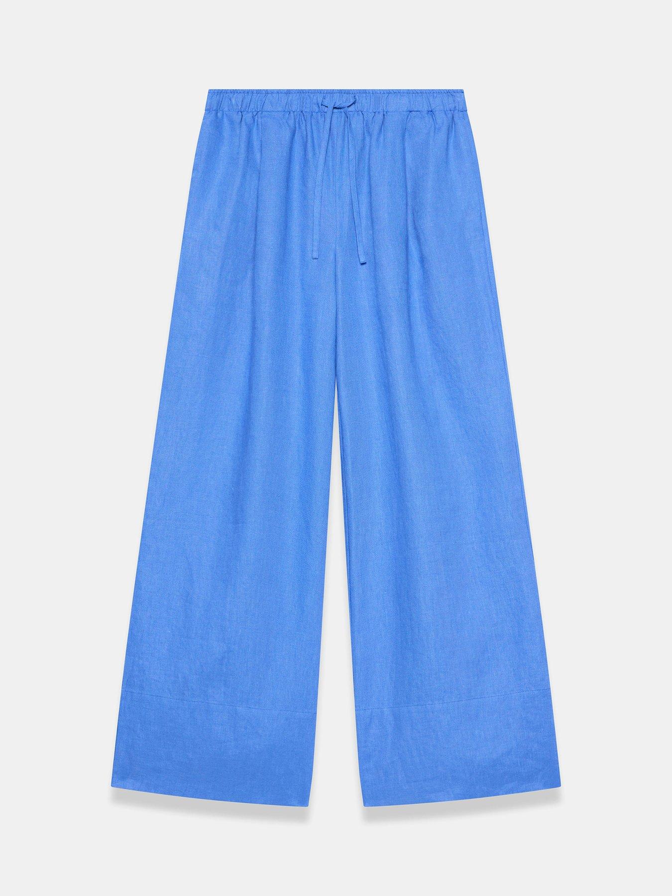 Image 5 of 6 of Mint Velvet Linen Wide Trouser - Blue