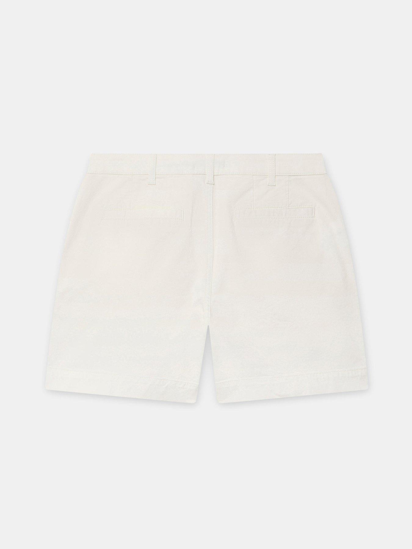  image of mint-velvet-button-front-chino-shorts-ivory