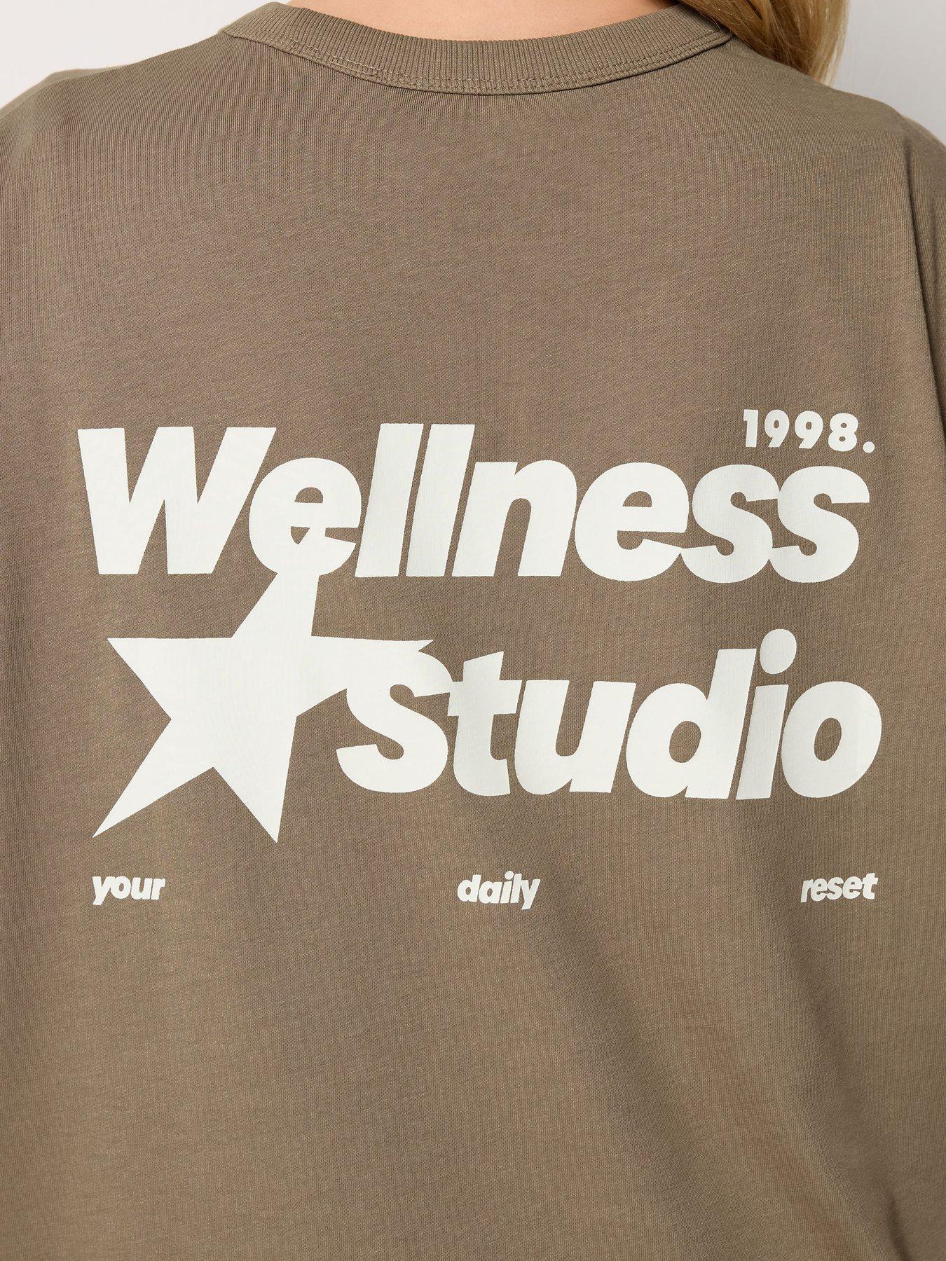 Image 4 of 5 of Yours Curve Wellness Studio Active T-Shirt - Brown